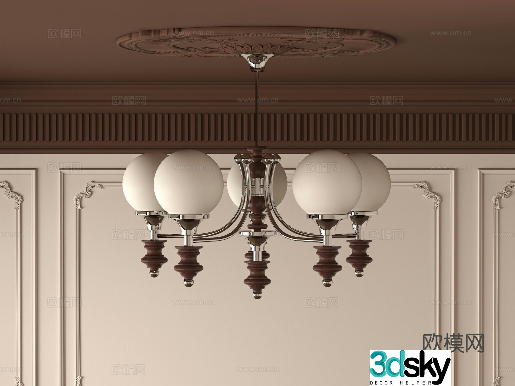 3D model of medieval style chandelier