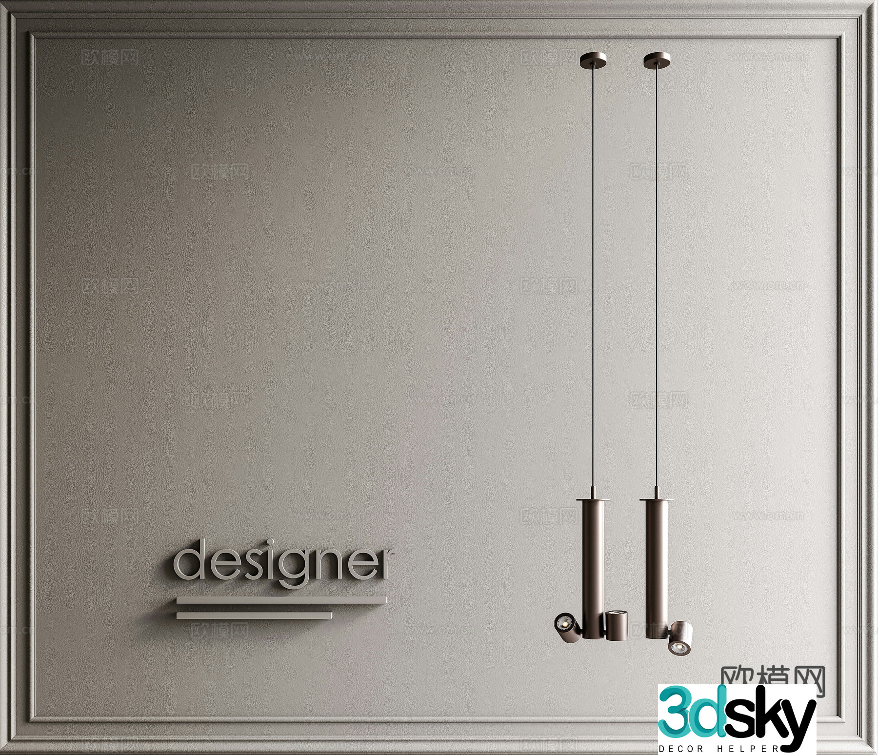 Modern Italian light luxury chandelier 3D model