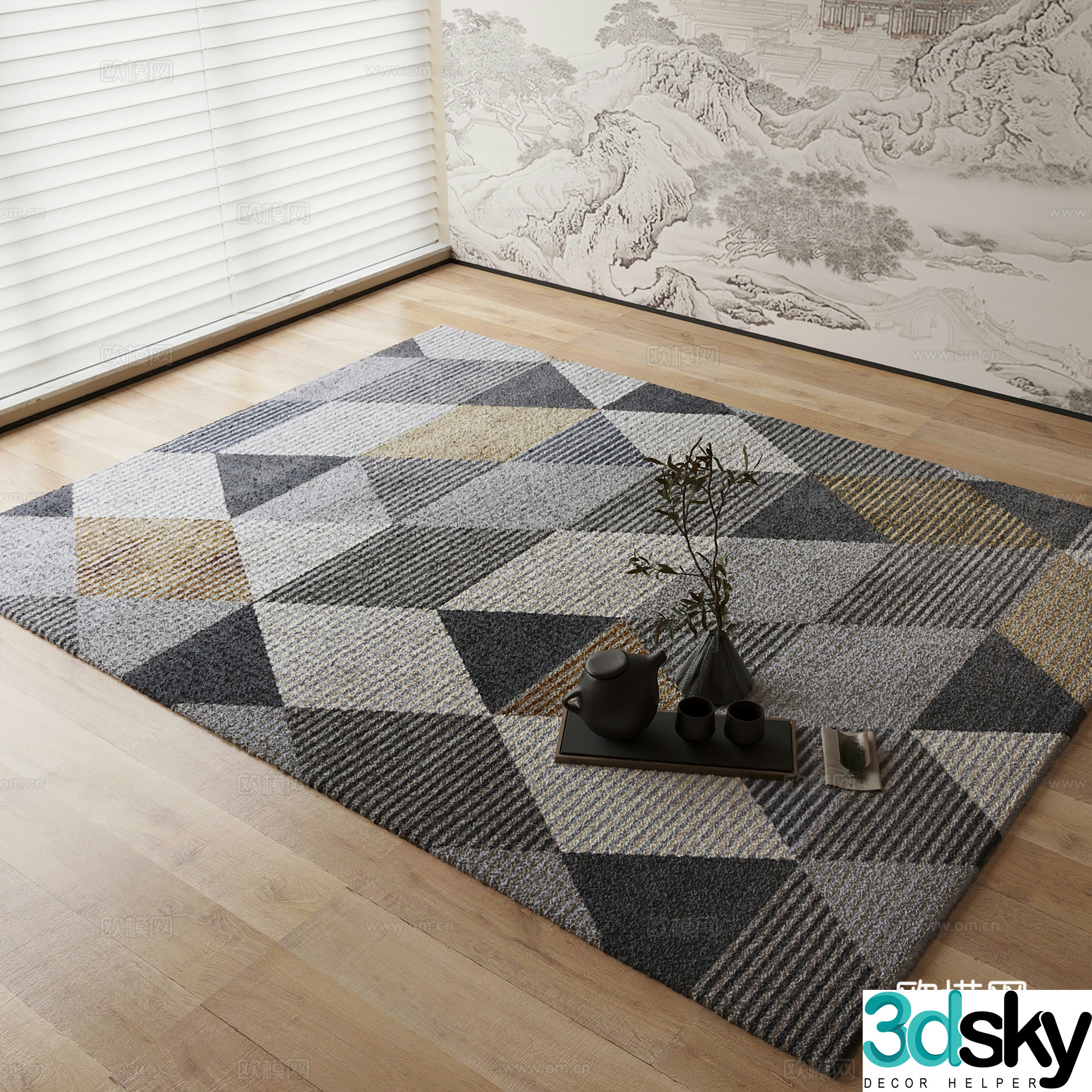 New Chinese carpet 3D model
