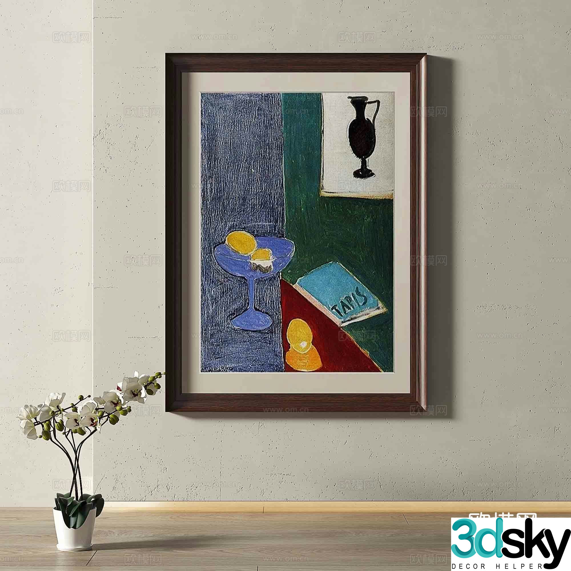 Modern European retro decorative painting 3d model