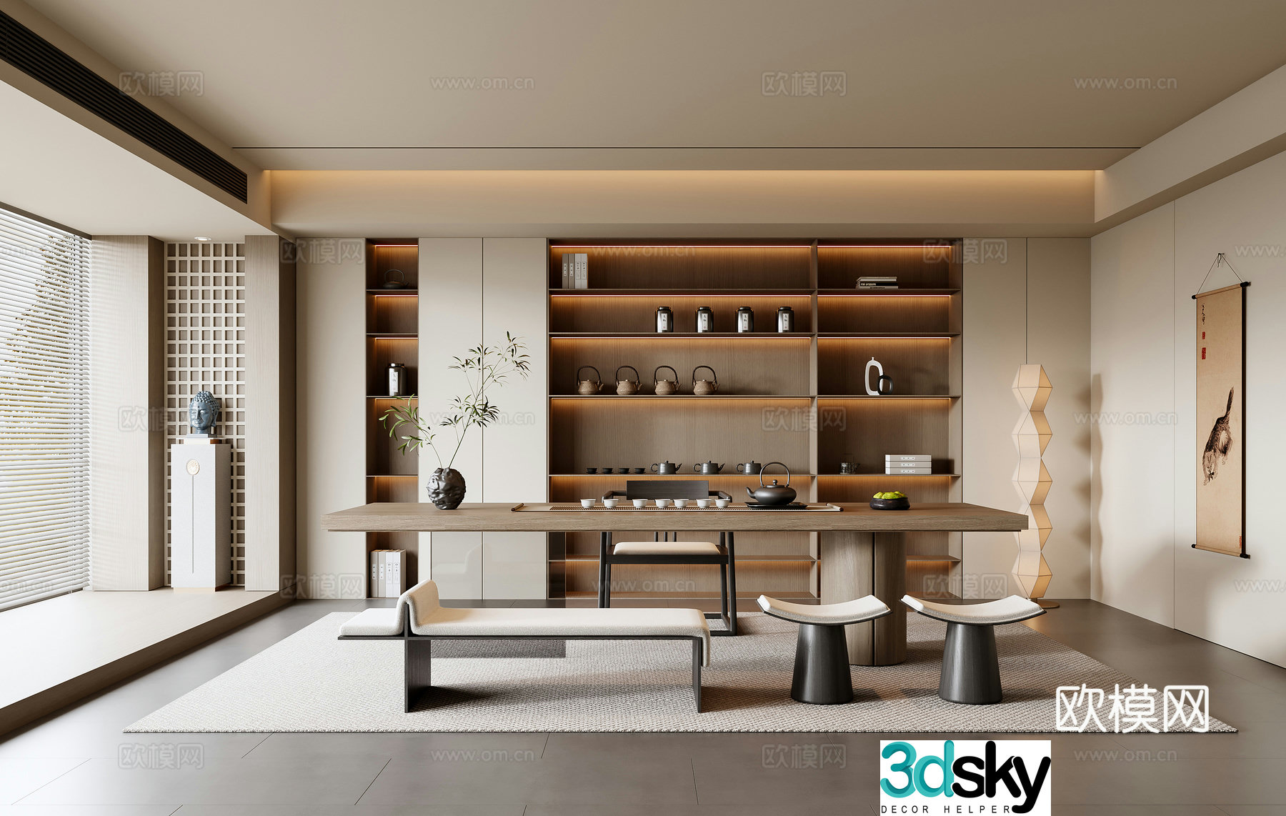 New Chinese tea room 3D model