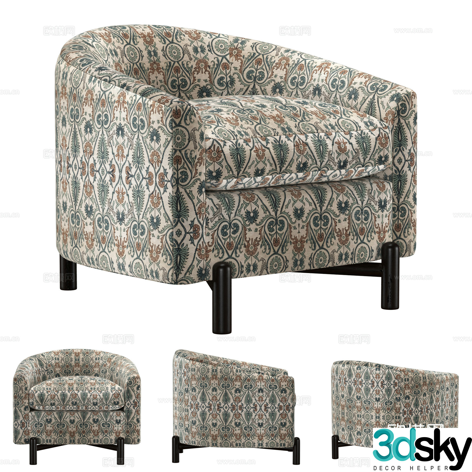 Modern medieval casual sofa 3d model
