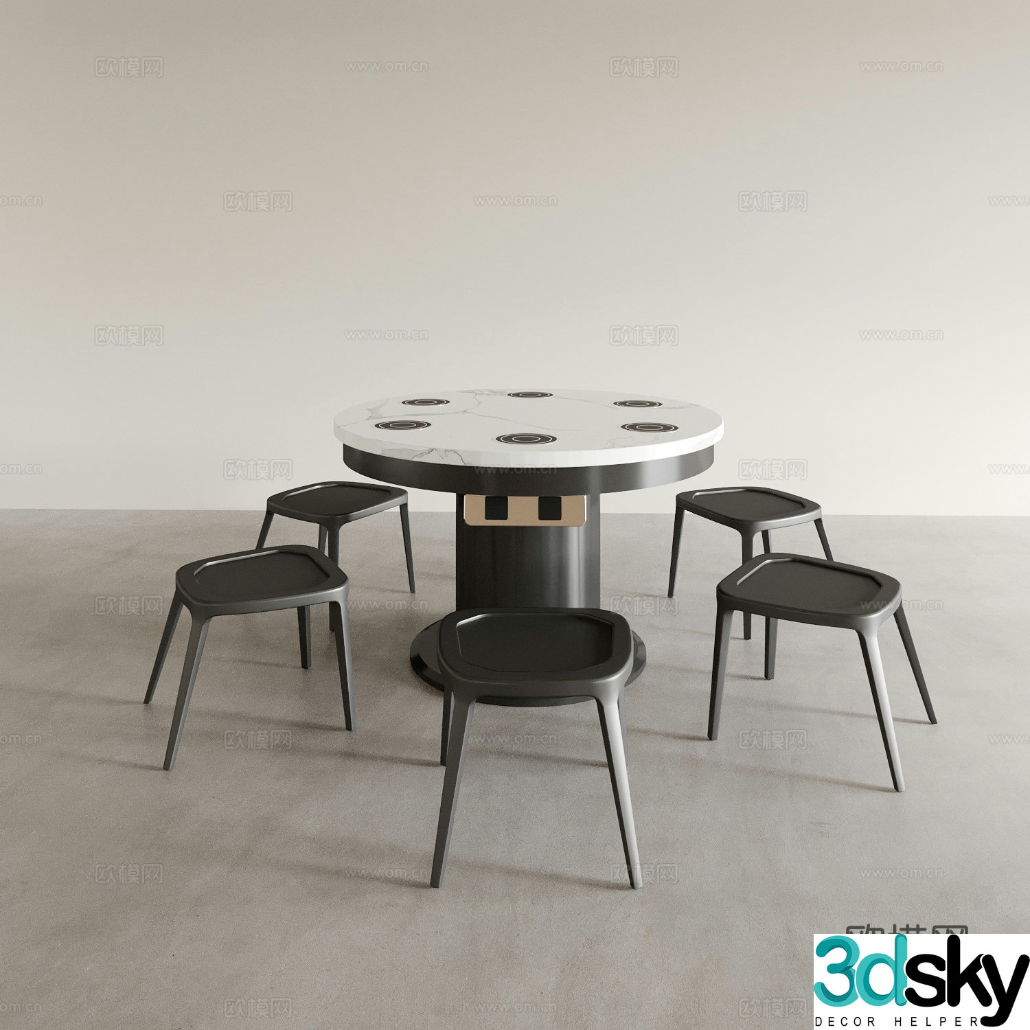 Dining table and chairs living and dining table and chairs dining table and chairs wine table and chairs table and chair combination 3D model