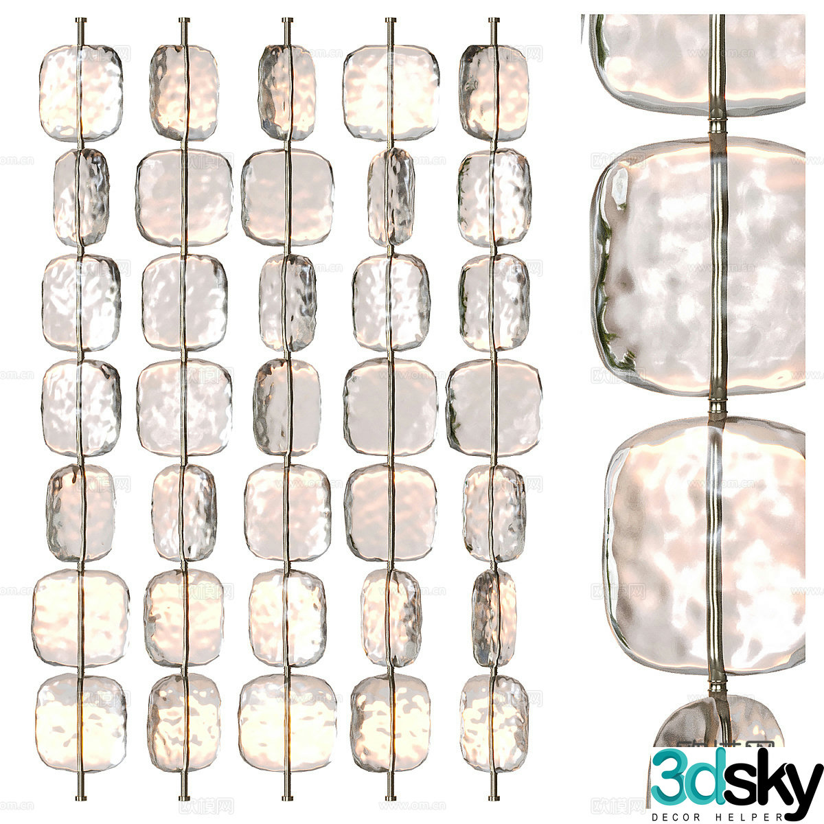 Modern glass partition 3d model