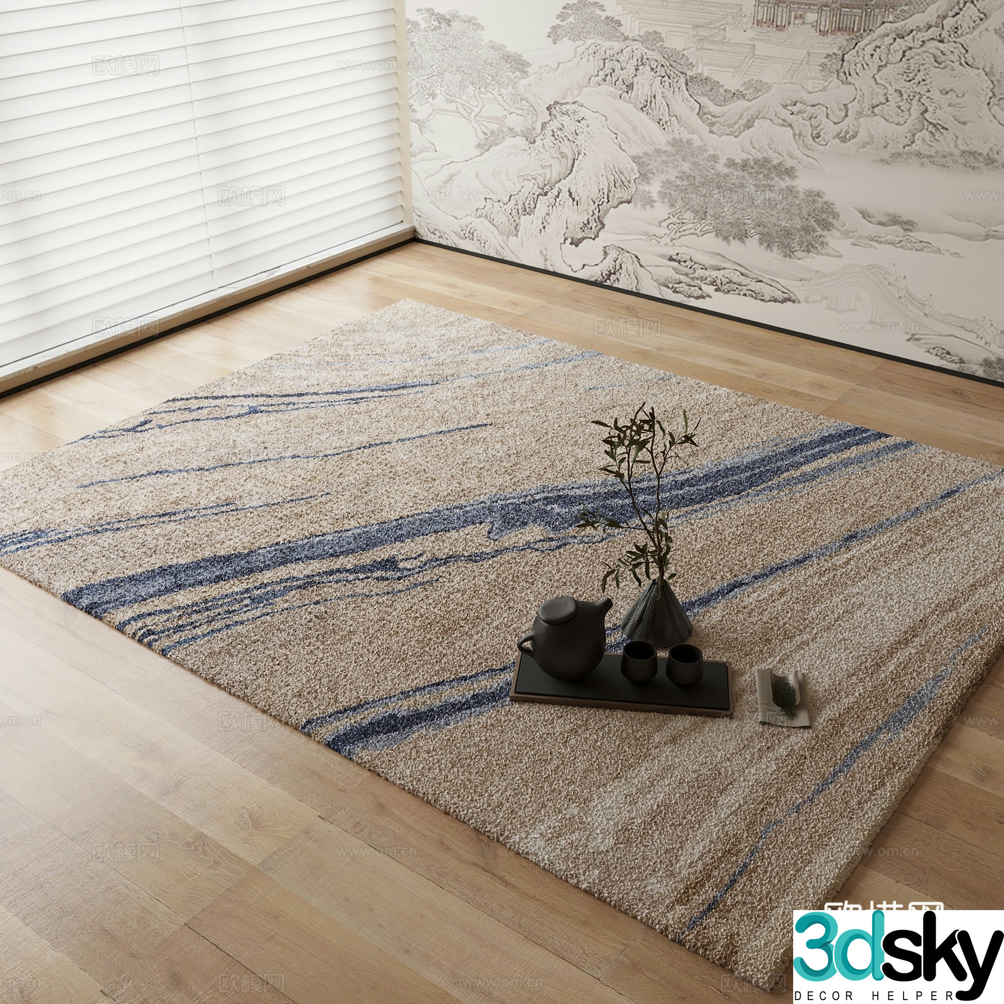 New Chinese carpet 3D model