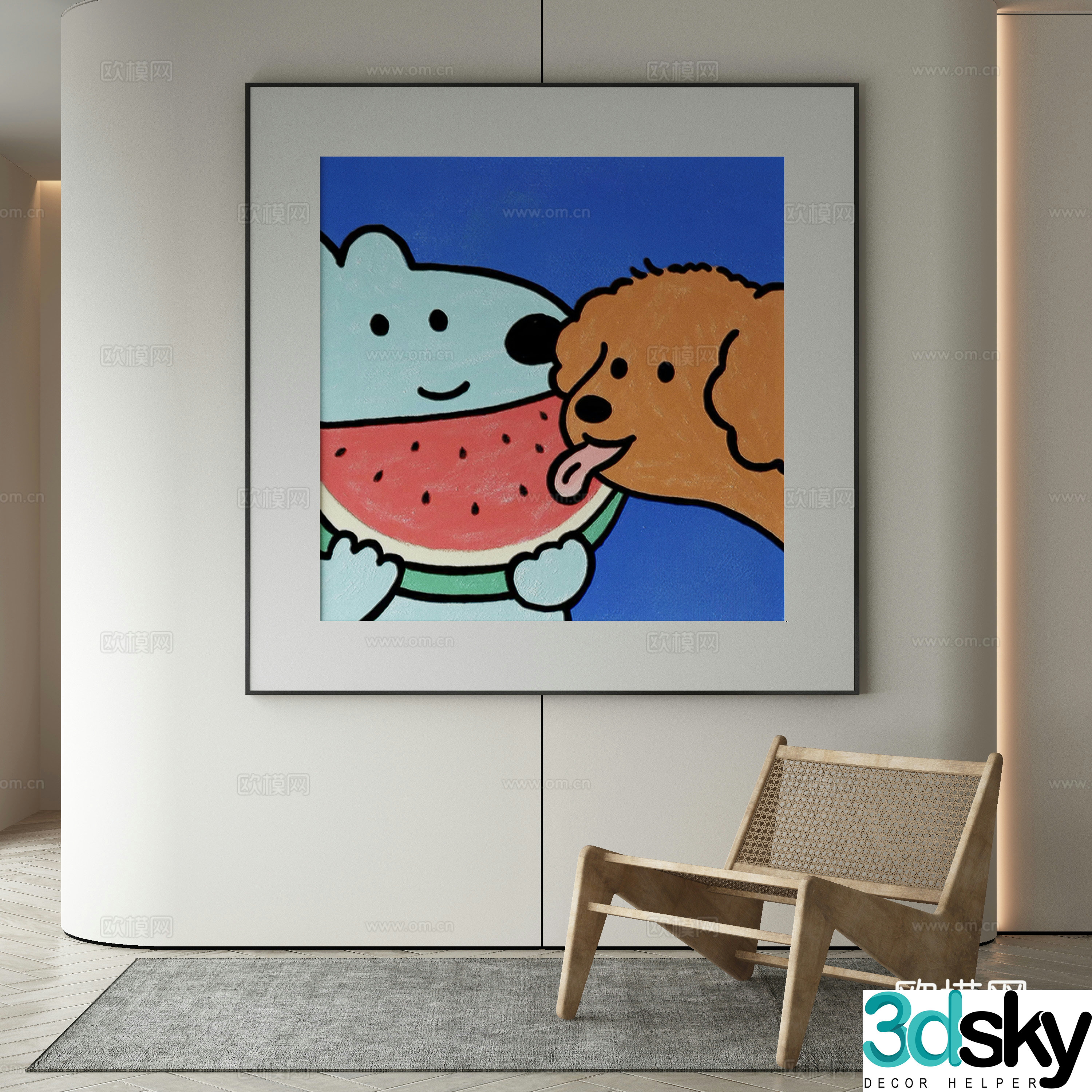 Modern decorative painting 3d model