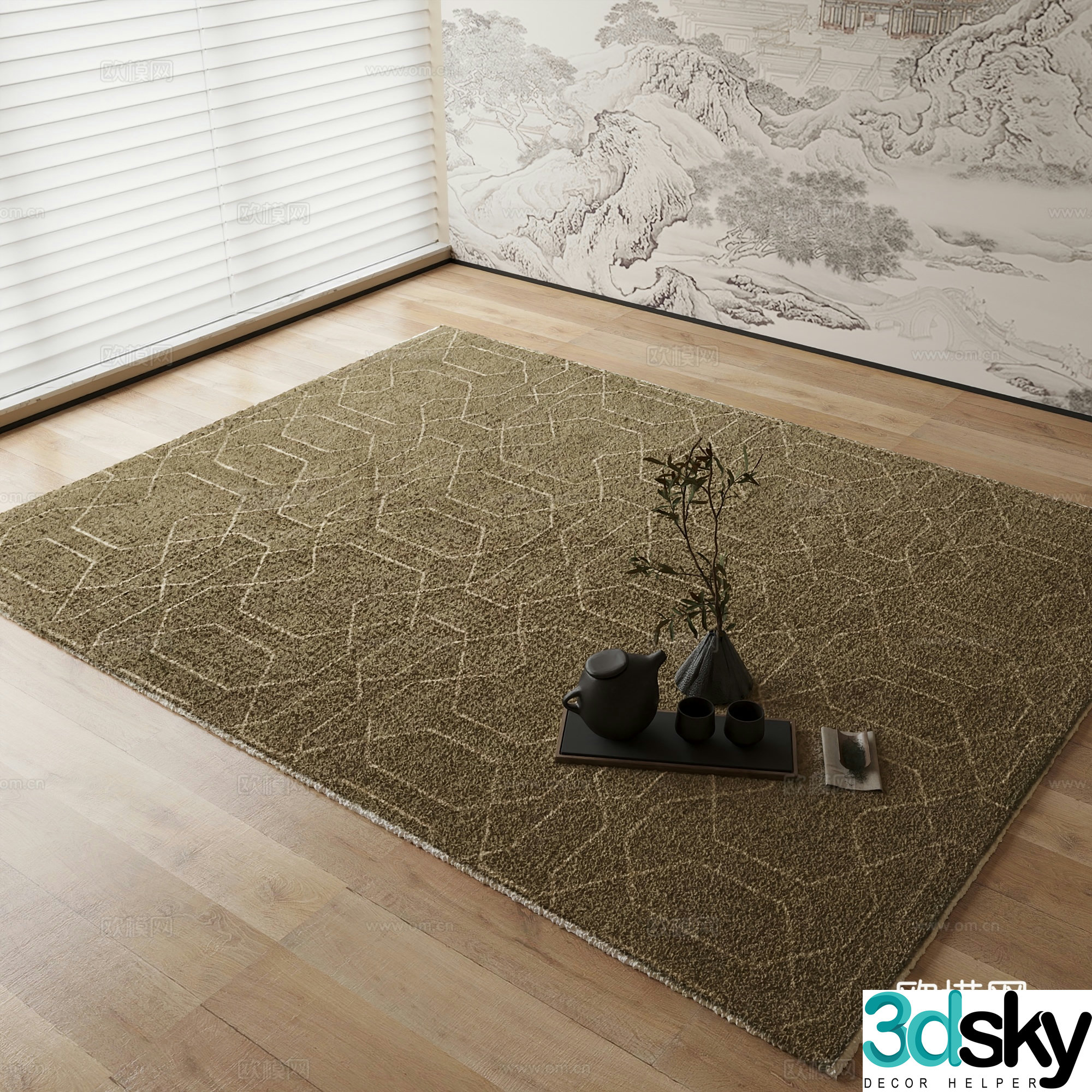 New Chinese carpet 3D model