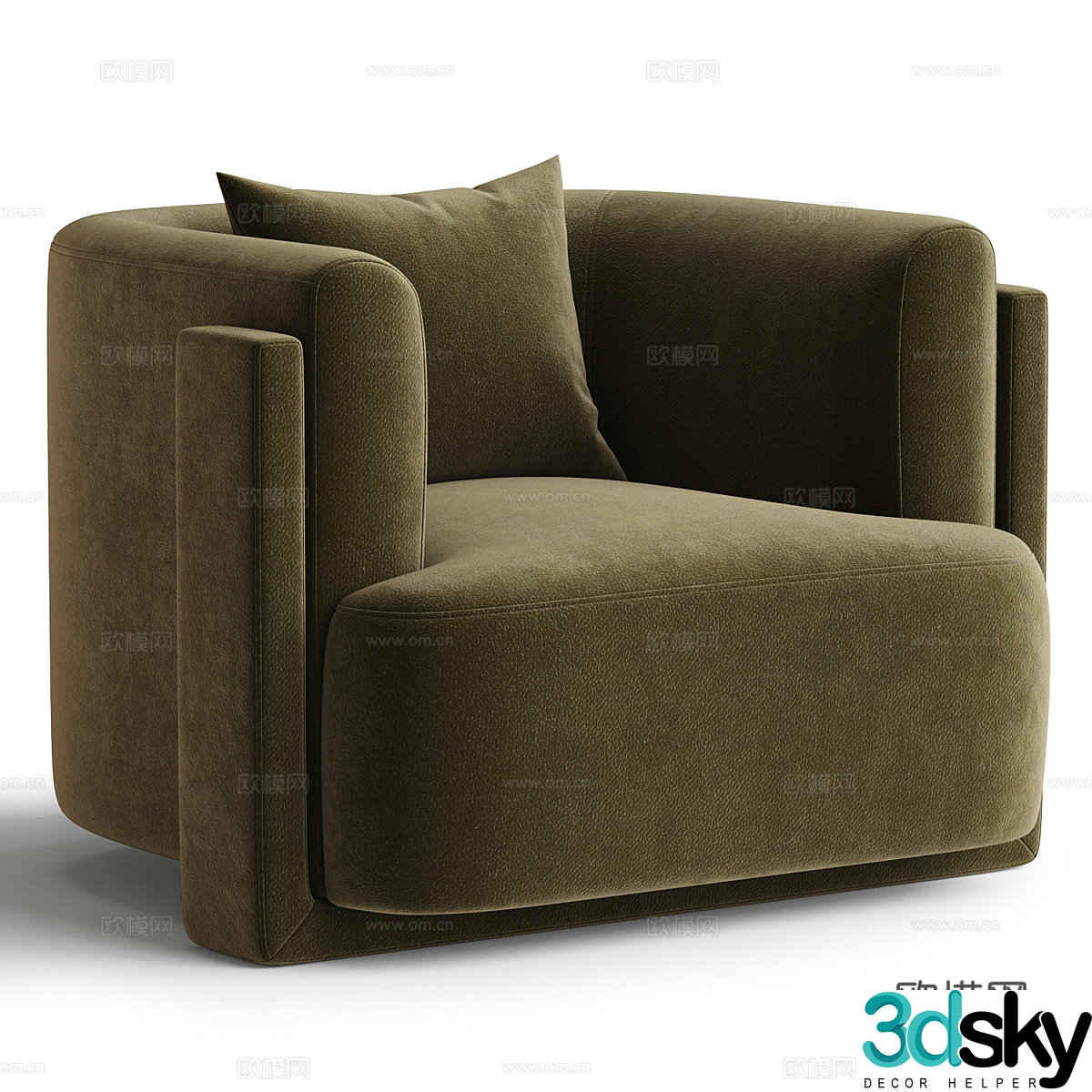 Modern fabric casual sofa 3d model