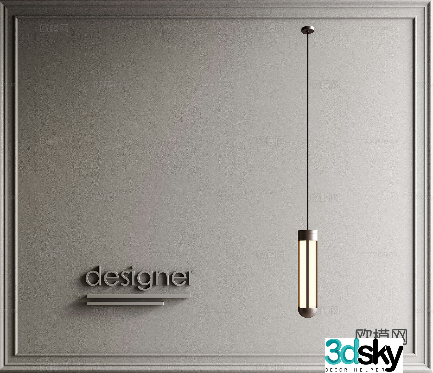 Modern Italian light luxury chandelier 3D model