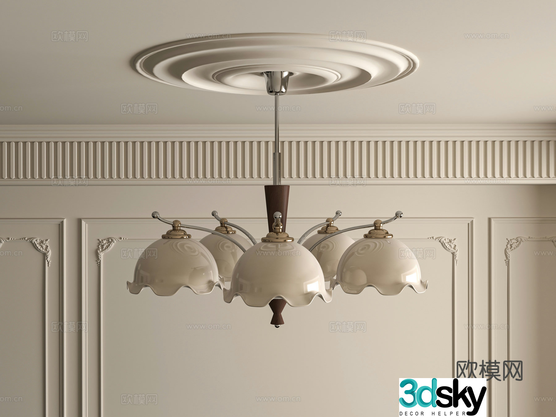 3D model of medieval style chandelier
