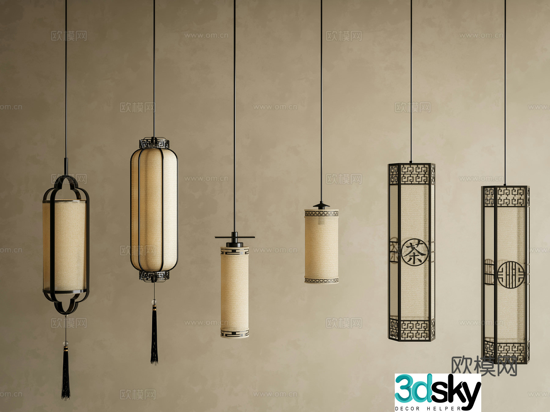 Chinese chandeliers New Chinese chandeliers Chinese retro chandeliers Decorative chandeliers 3D model