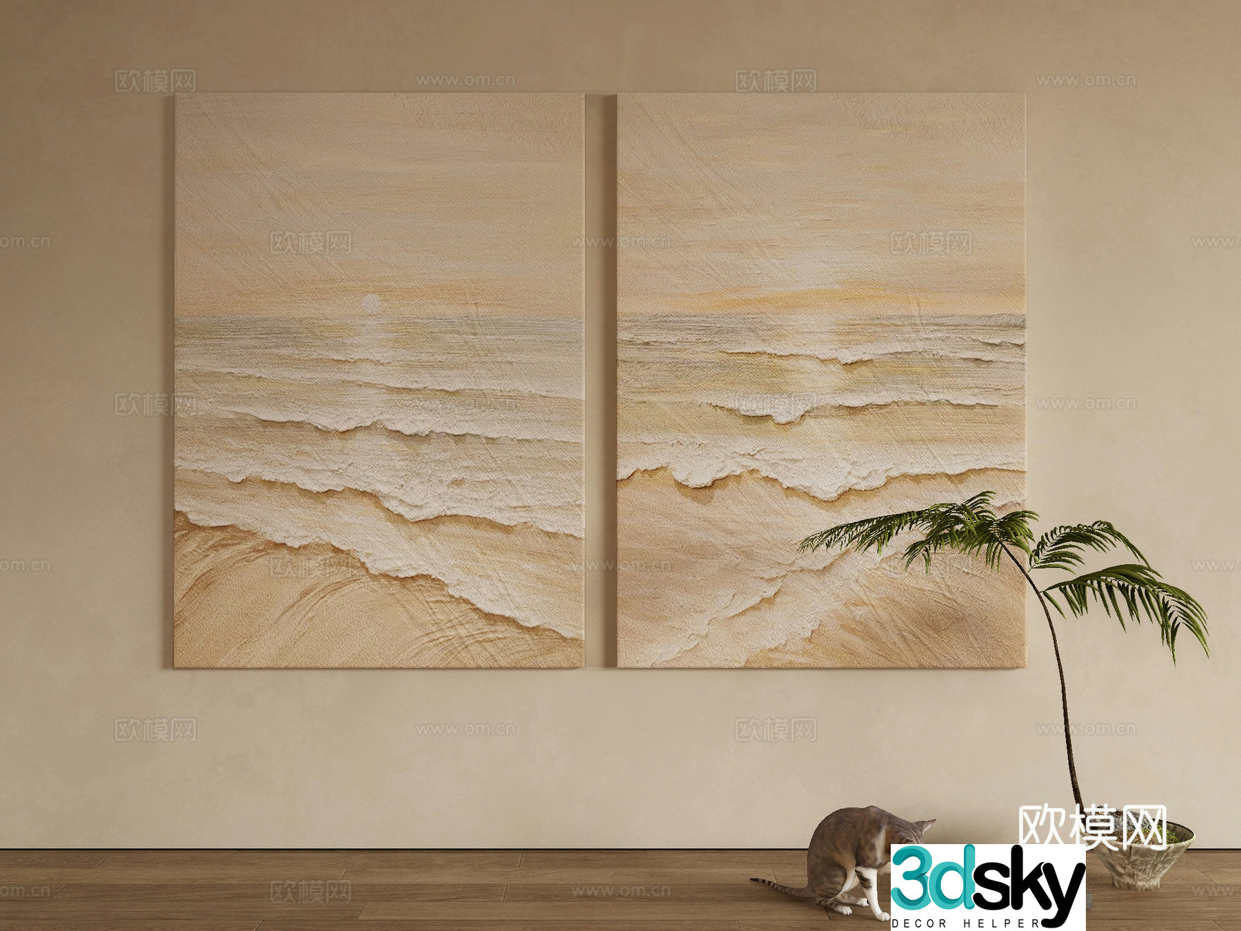 Modern decorative painting 3d model