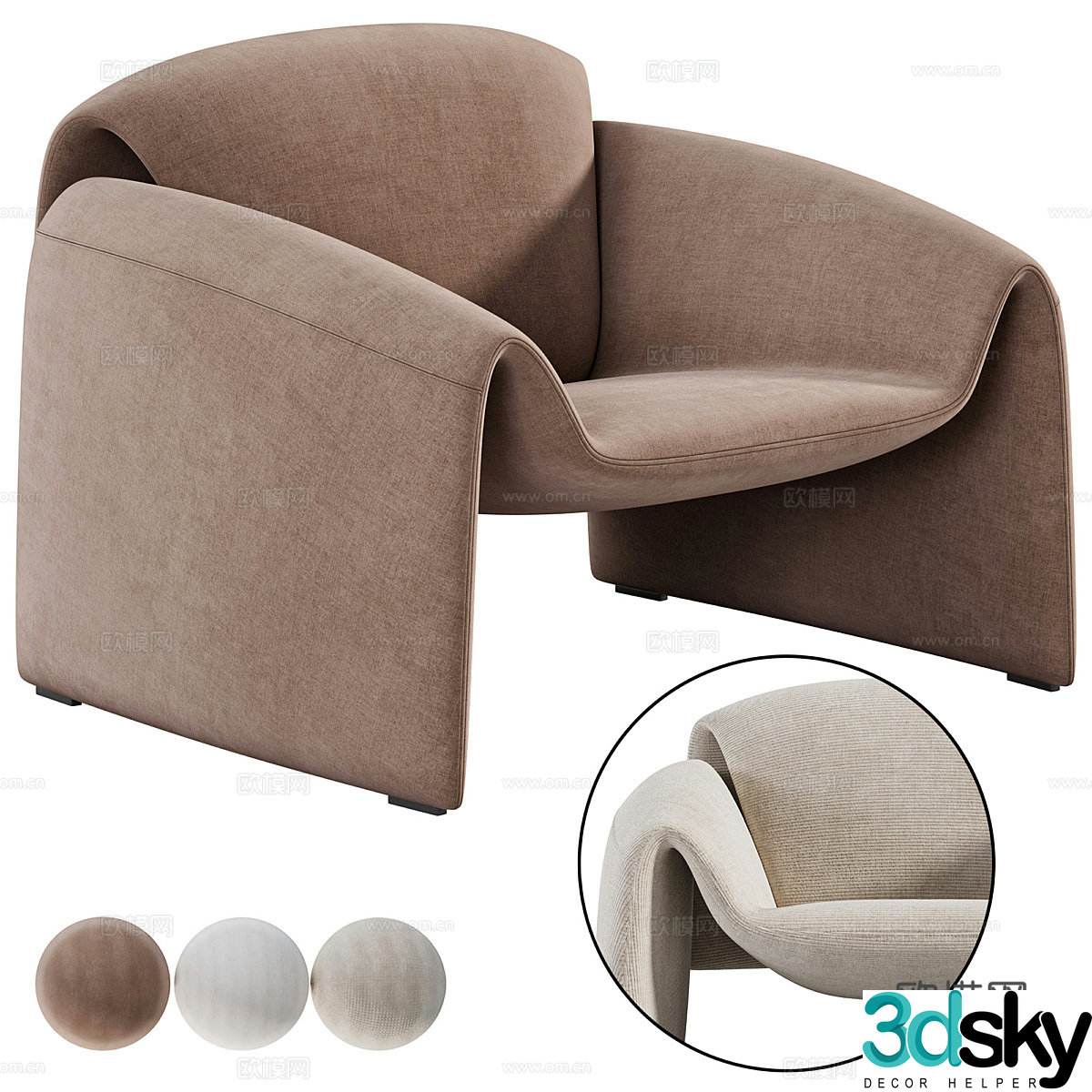 Sofa coffee table combination 3D model