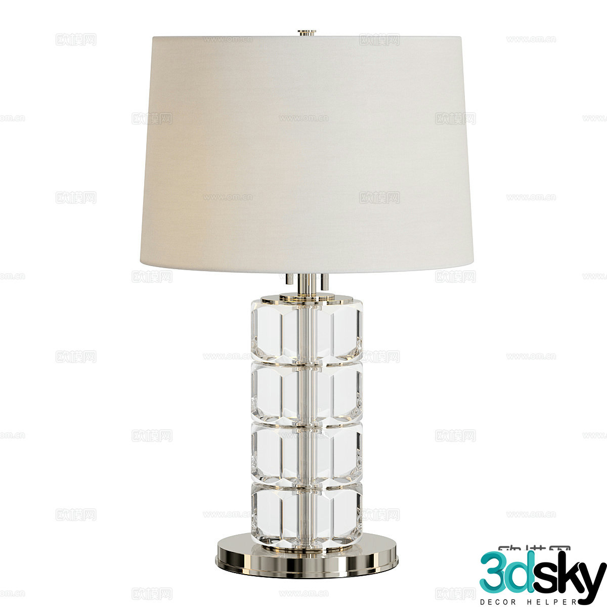 Modern glass table lamp 3d model