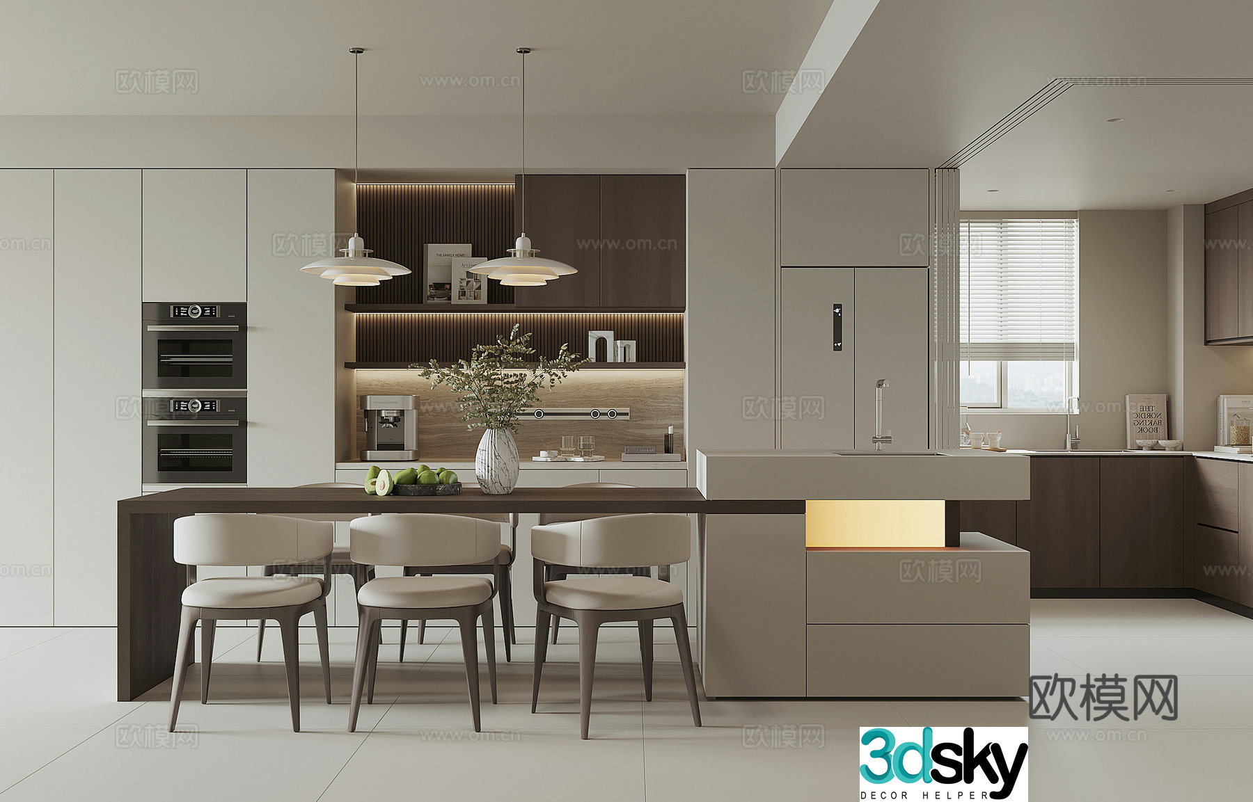Modern home restaurant 3d model