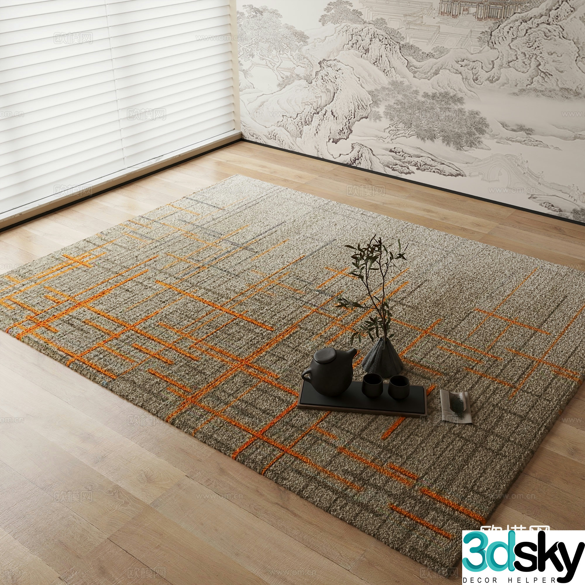 New Chinese carpet 3D model
