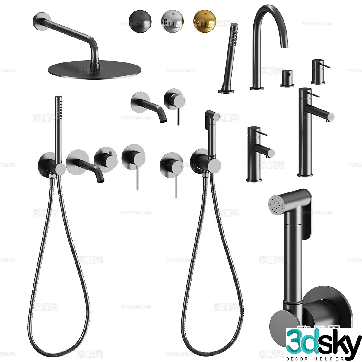 Modern shower 3D model
