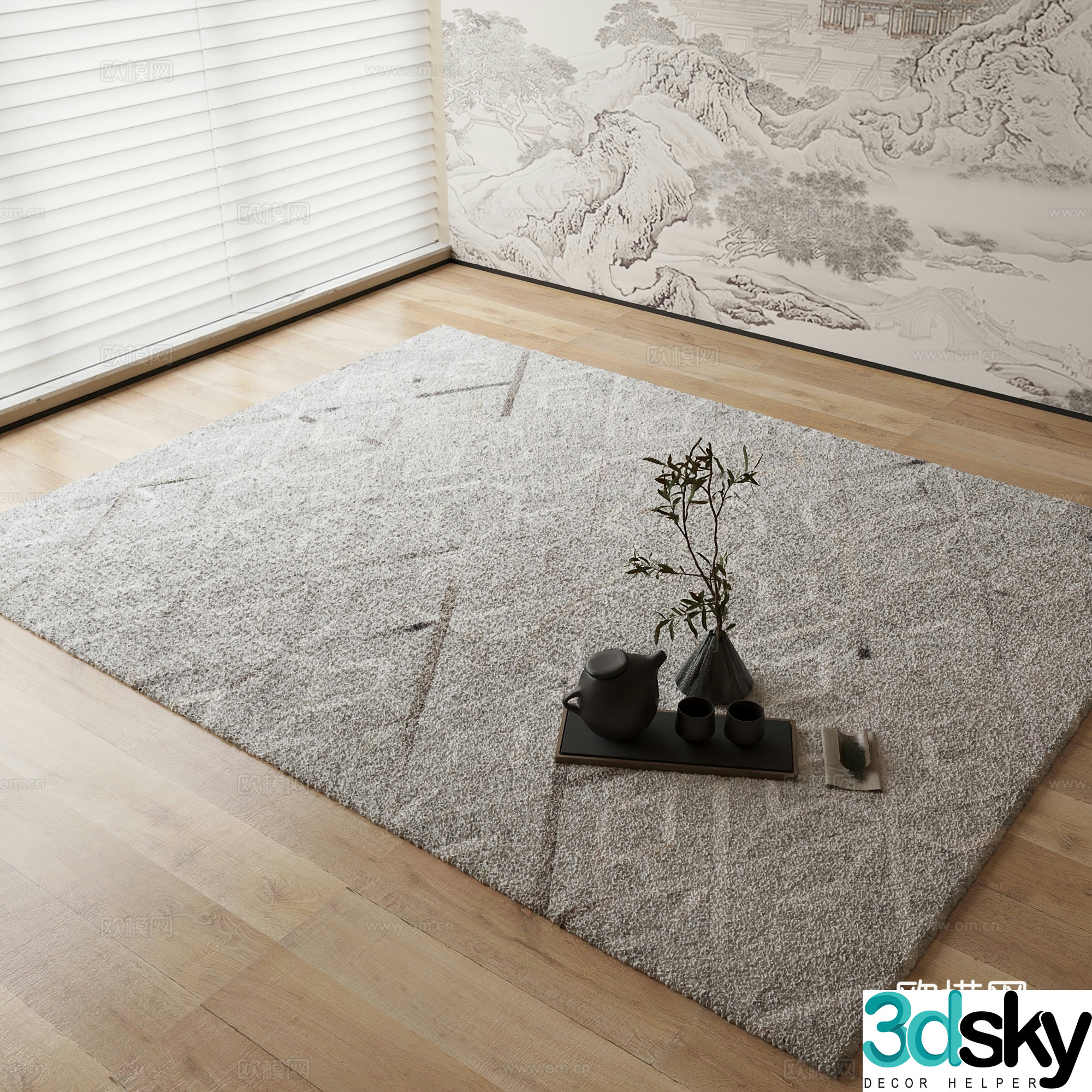 New Chinese carpet 3D model