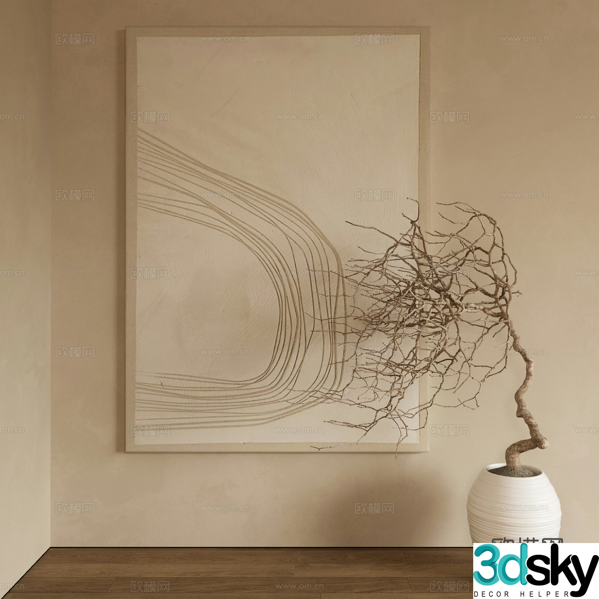 Modern decorative painting 3d model