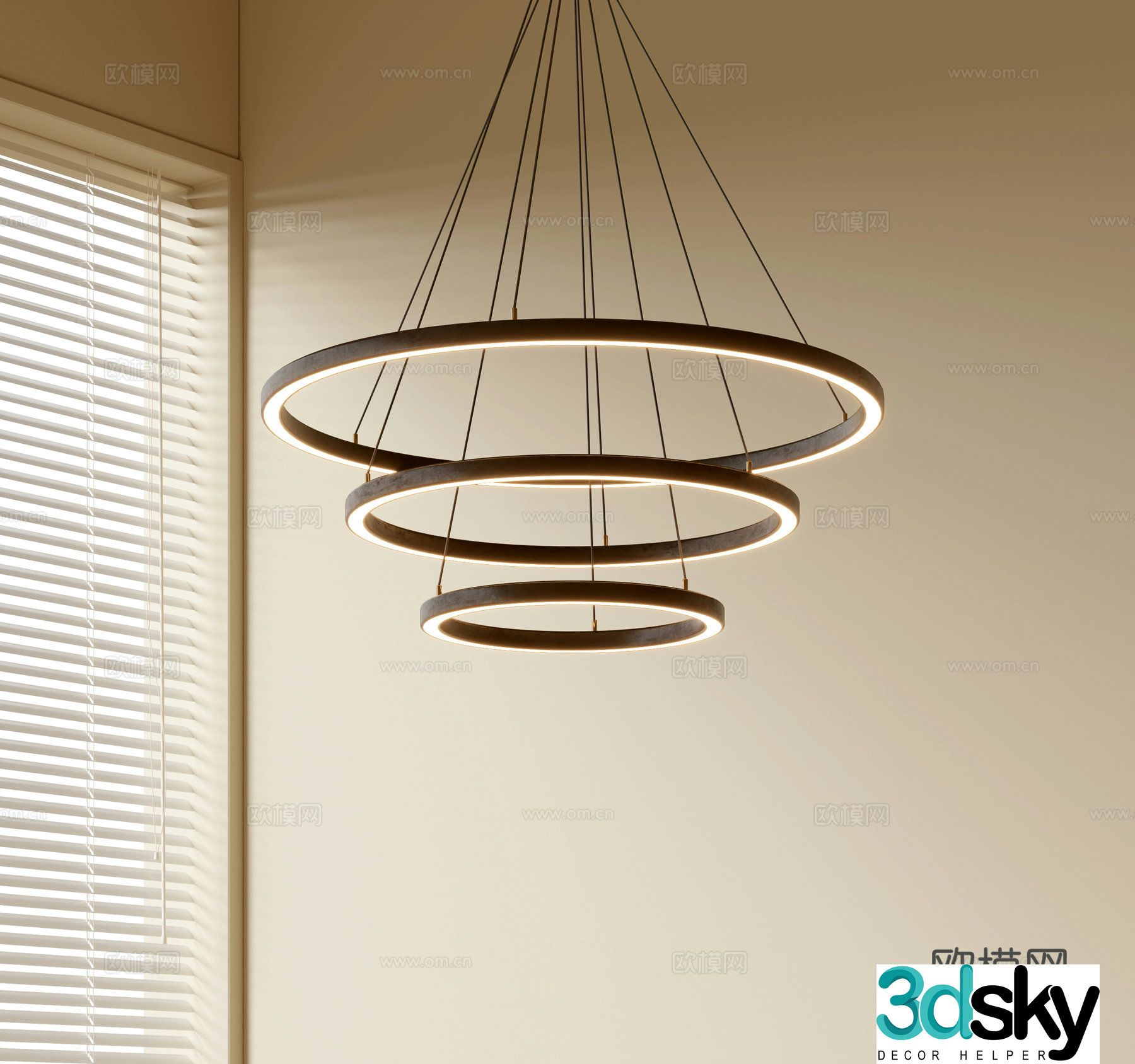 Modern simple chandeliers Nordic style chandeliers Mediterranean style chandeliers Study lamp combination Restaurant lamp 3D model