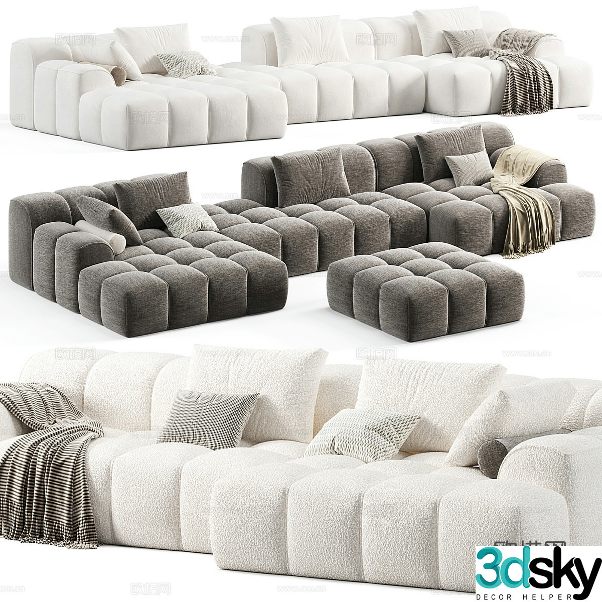 Modern Module Sofa Combination 3D Model