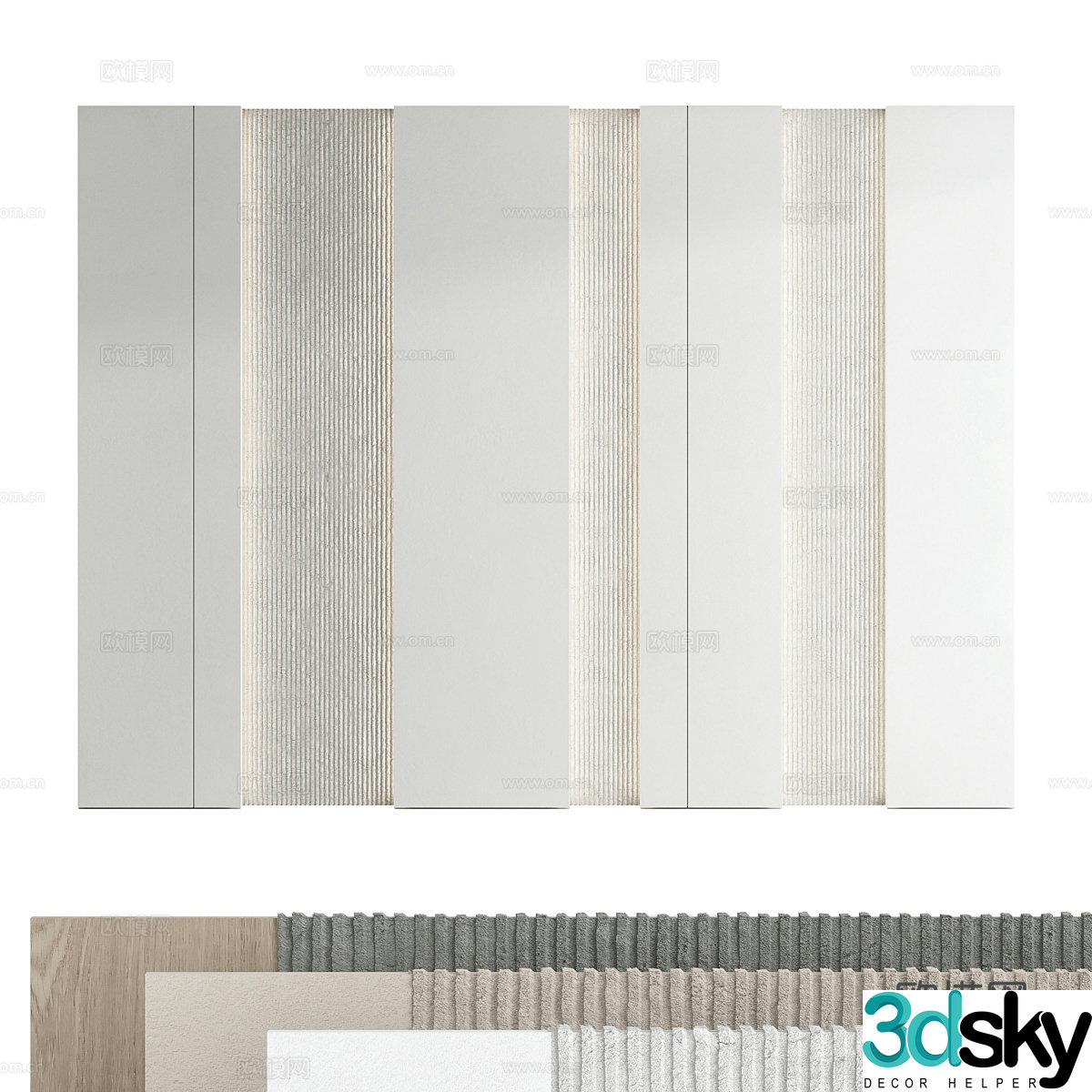 New Chinese style background wall 3d model