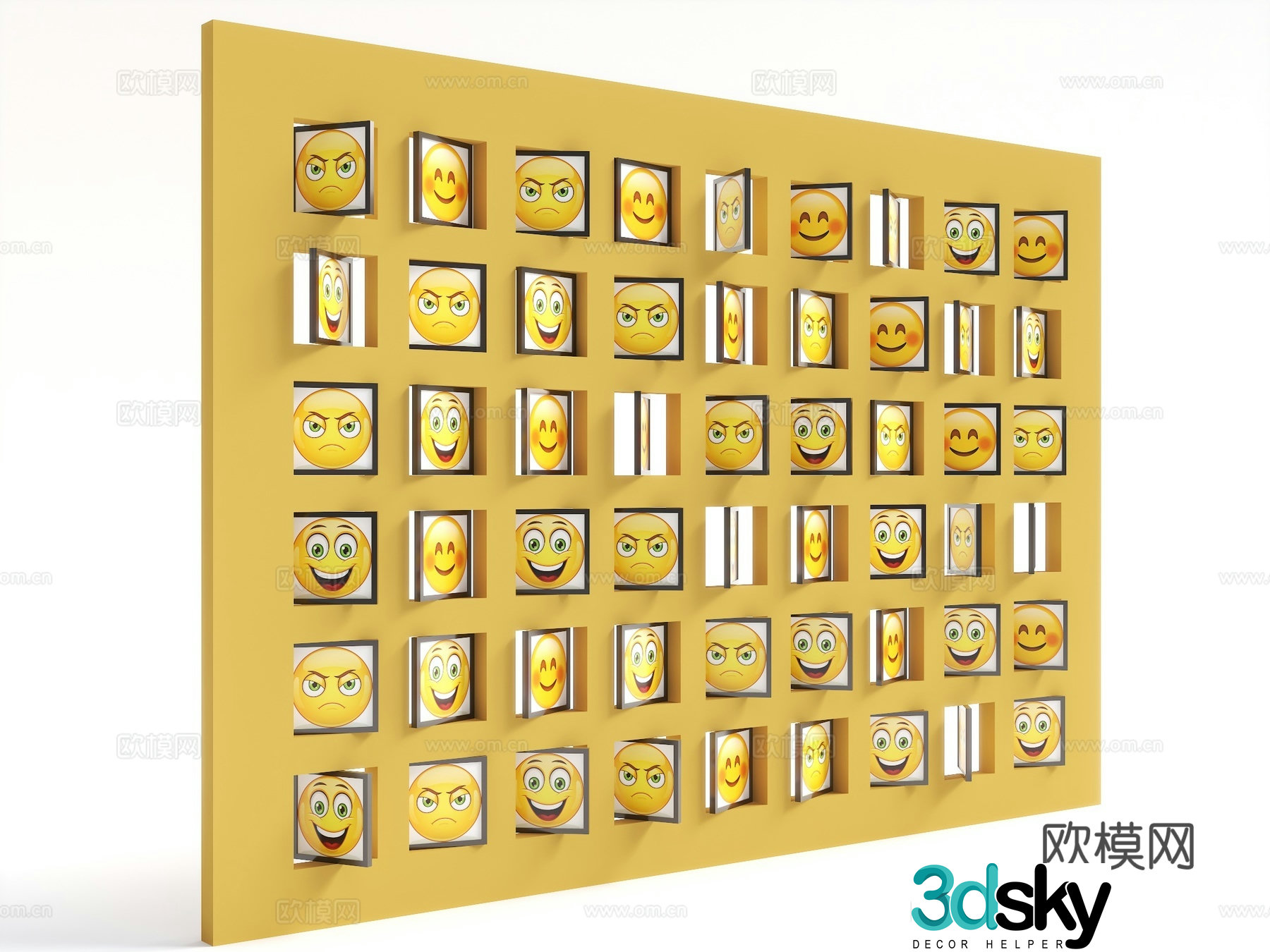 Internet celebrity background wall smiley background wall flip background wall interactive background wall mood background wall 3d model