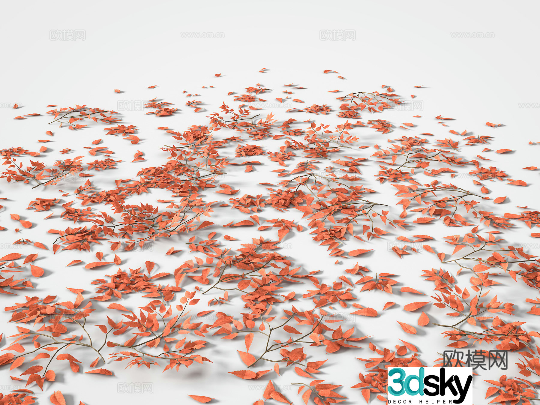 Leaves Falling Leaves Red Maple Leaves 3D Model