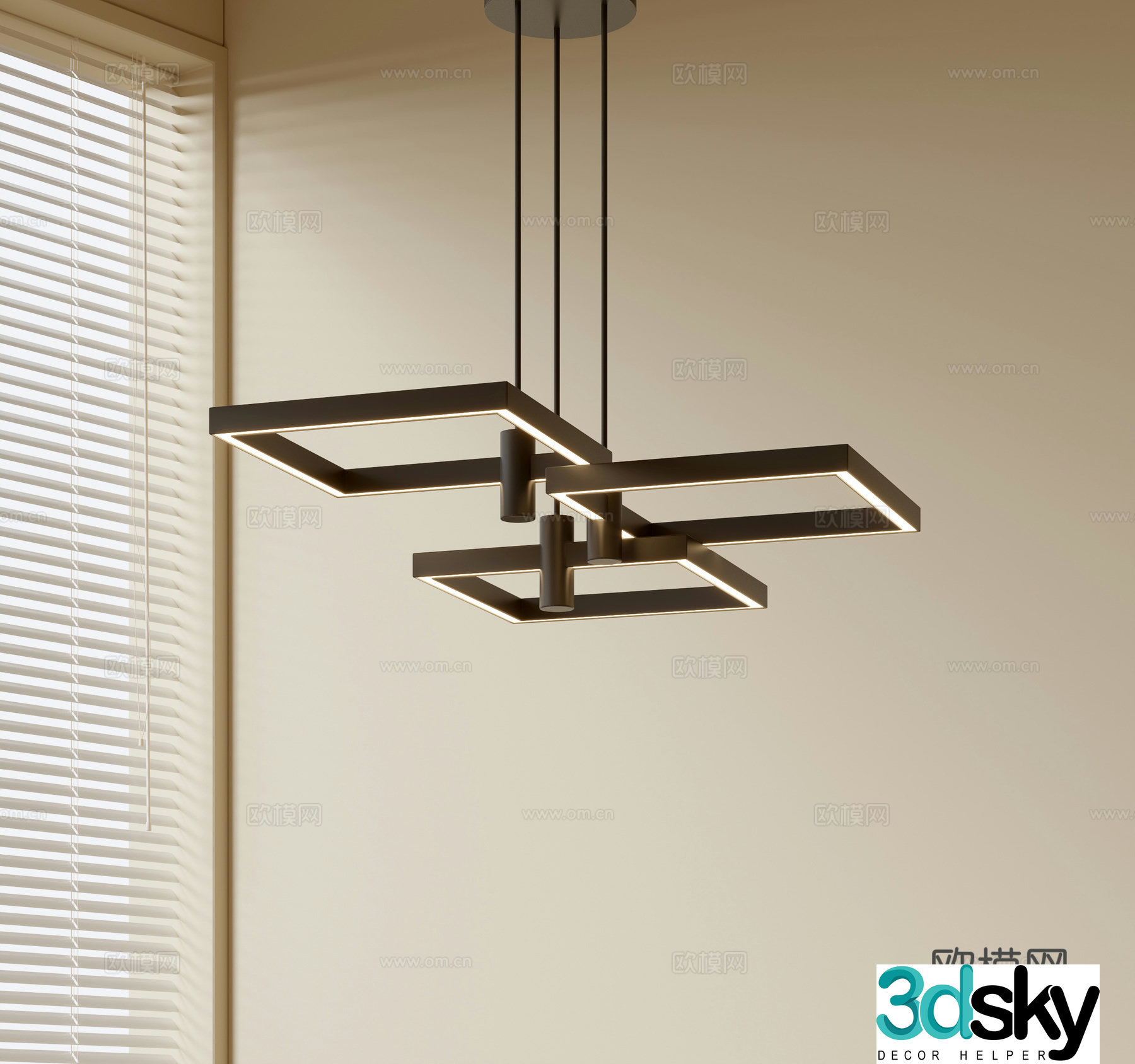 Modern simple chandeliers Nordic style chandeliers Mediterranean style chandeliers Study lamp combination Restaurant lamp 3D model