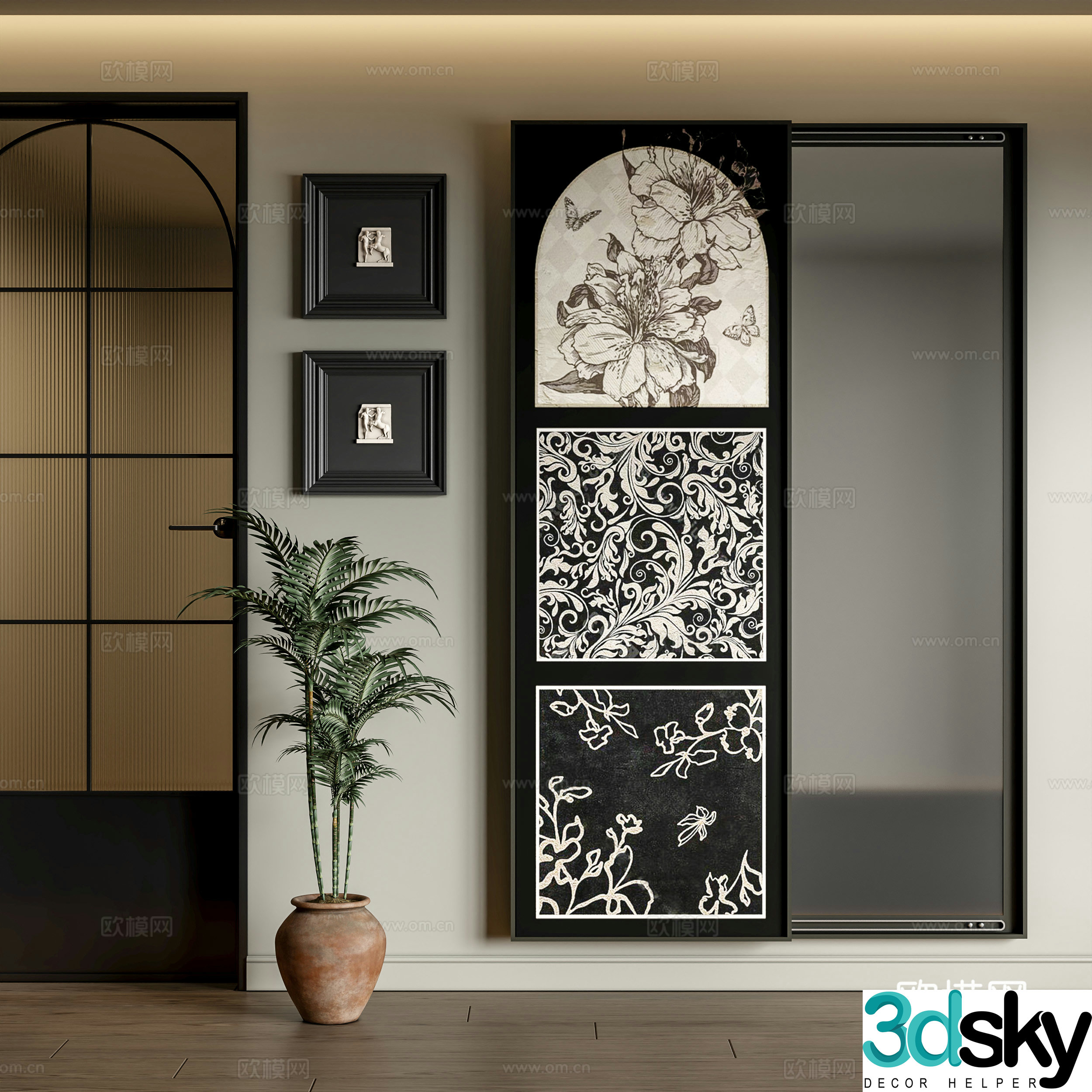 3D model of medieval style hanging painting