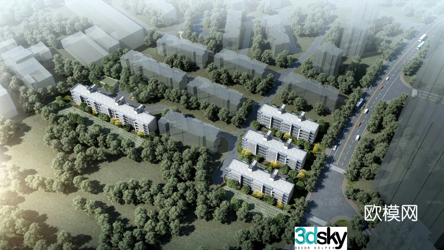 House bird’s eye -catching 3D model