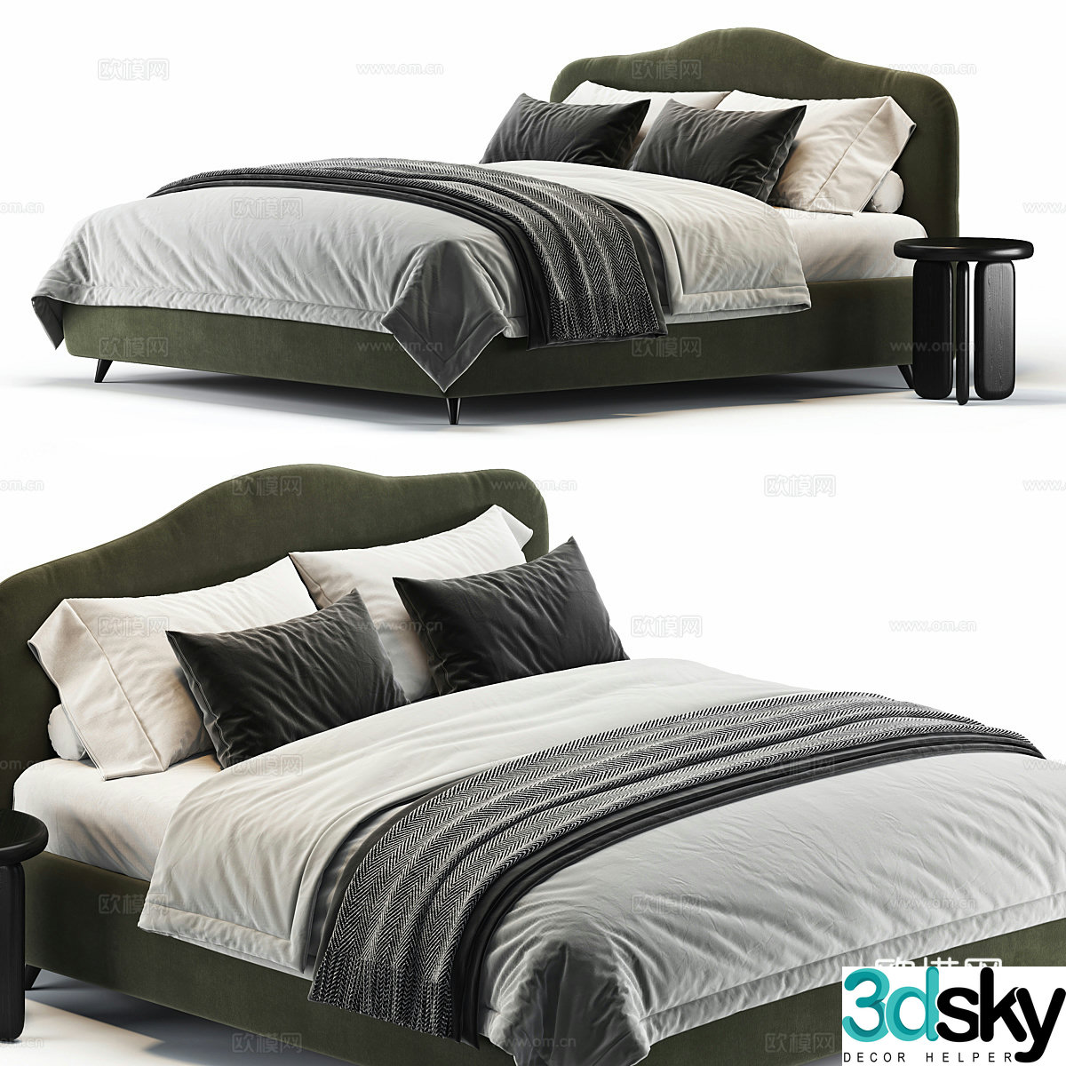 Background double bed 3D model