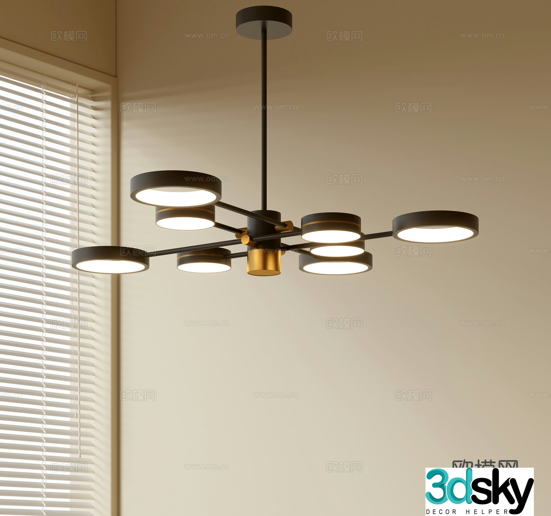 Modern simple chandeliers Nordic style chandeliers Mediterranean style chandeliers Study lamp combination Restaurant lamp 3D model