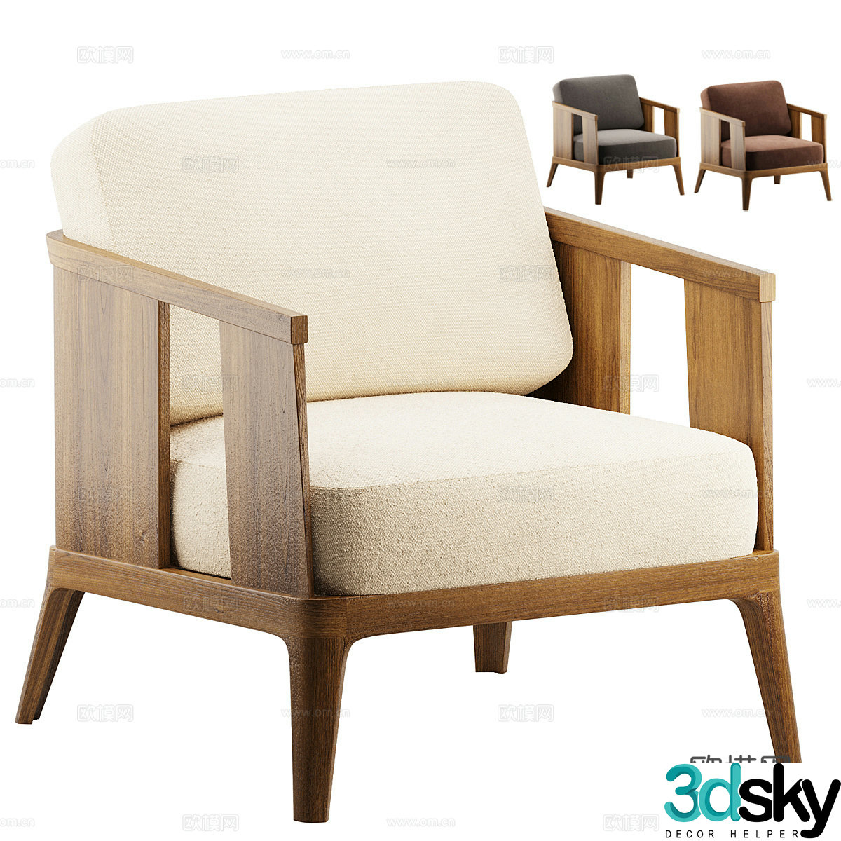 New Chinese style leisure chair 3d model