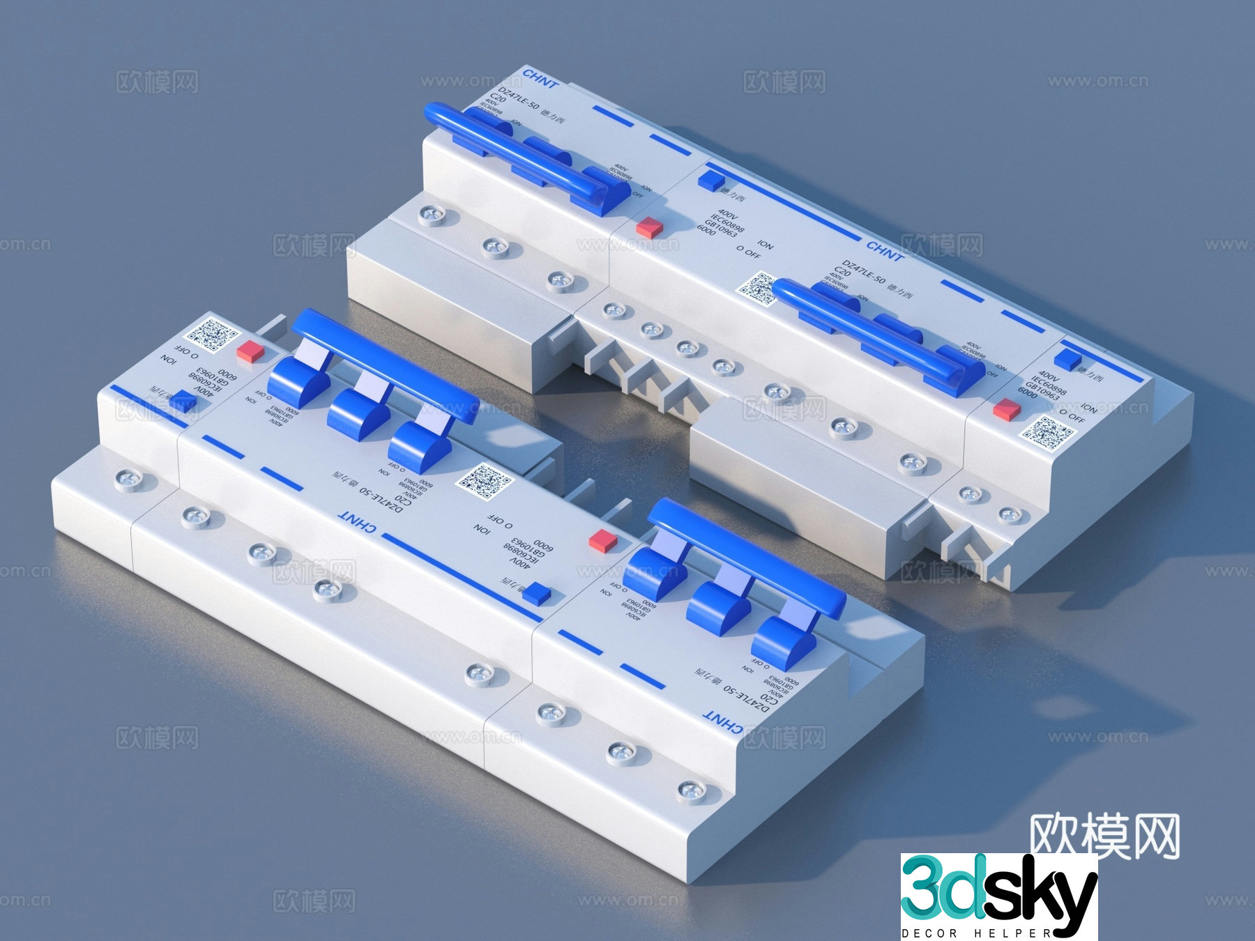 Circuit breaker leakage protection switch air switch 3d model