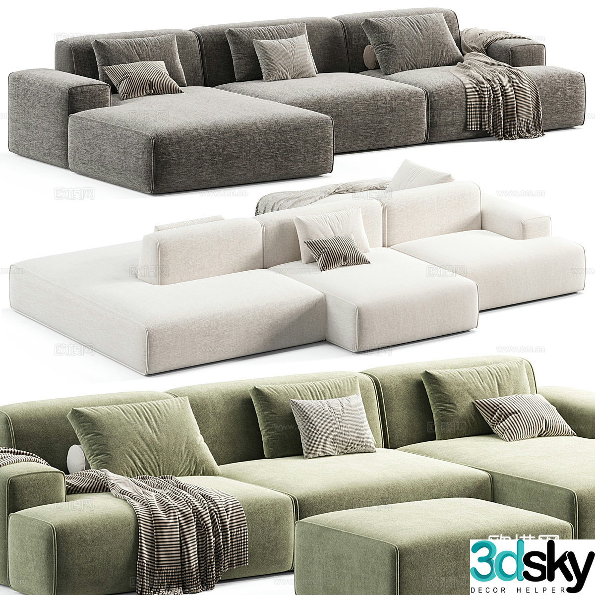 Modern Module Sofa Combination 3D Model
