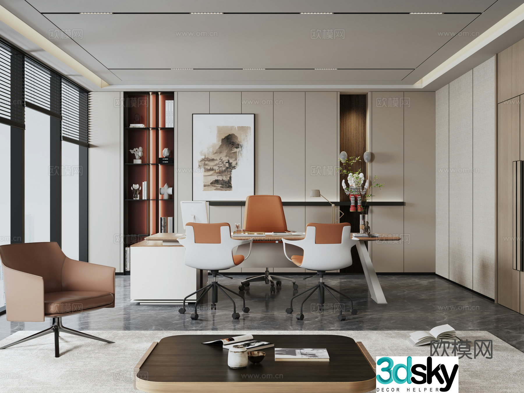 Modern manager office 3d model