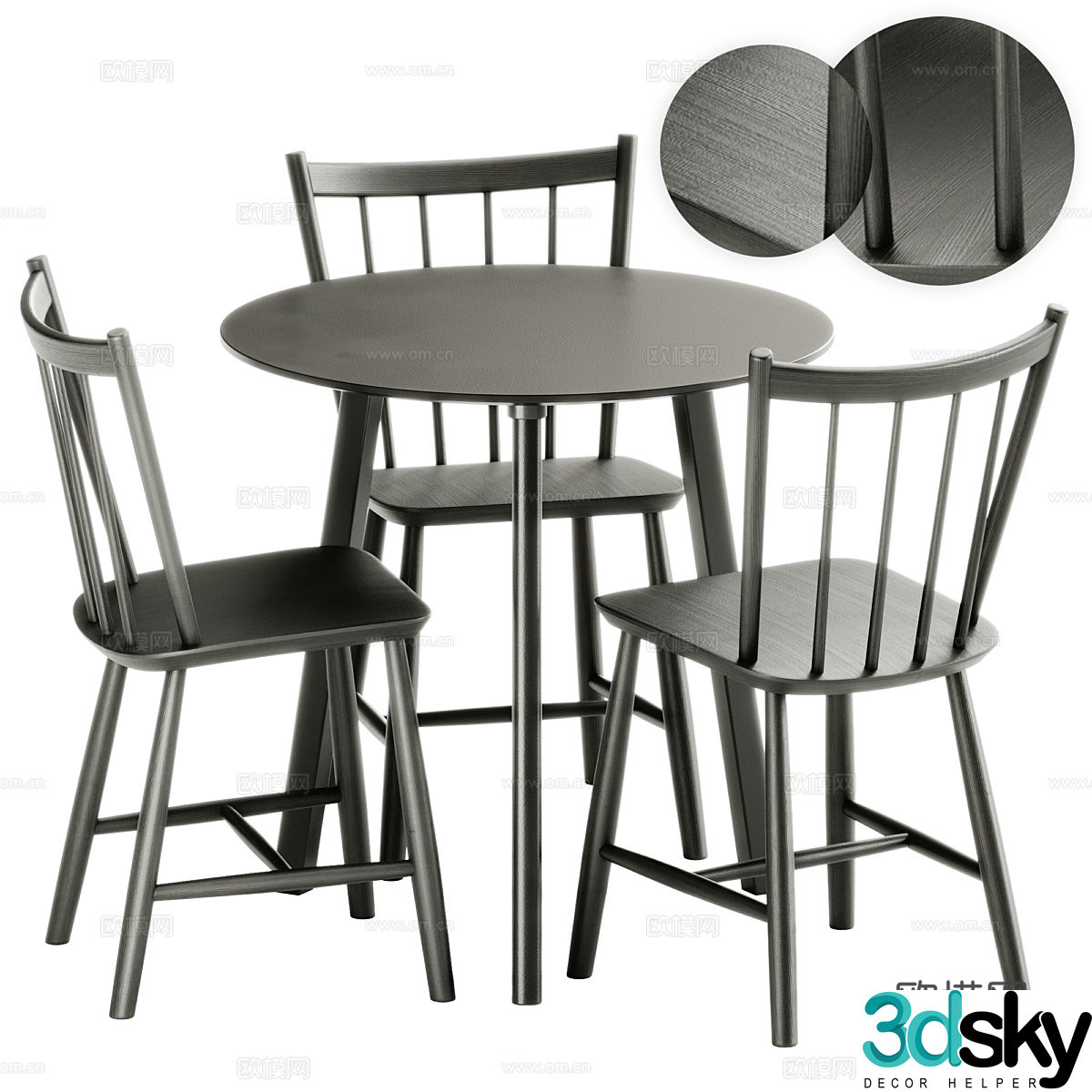 Modern new Chinese casual table and chairs coffee table 3d model