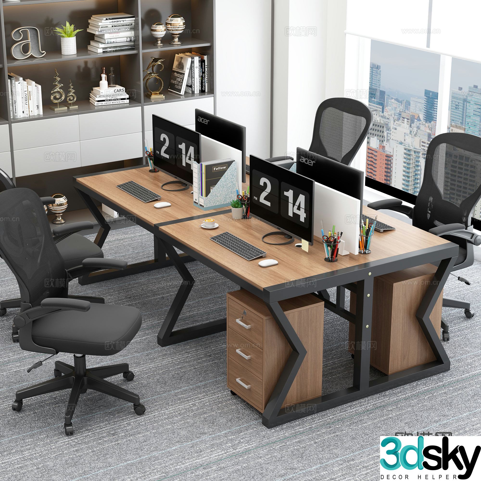 Modern desk and chair combination 3D model