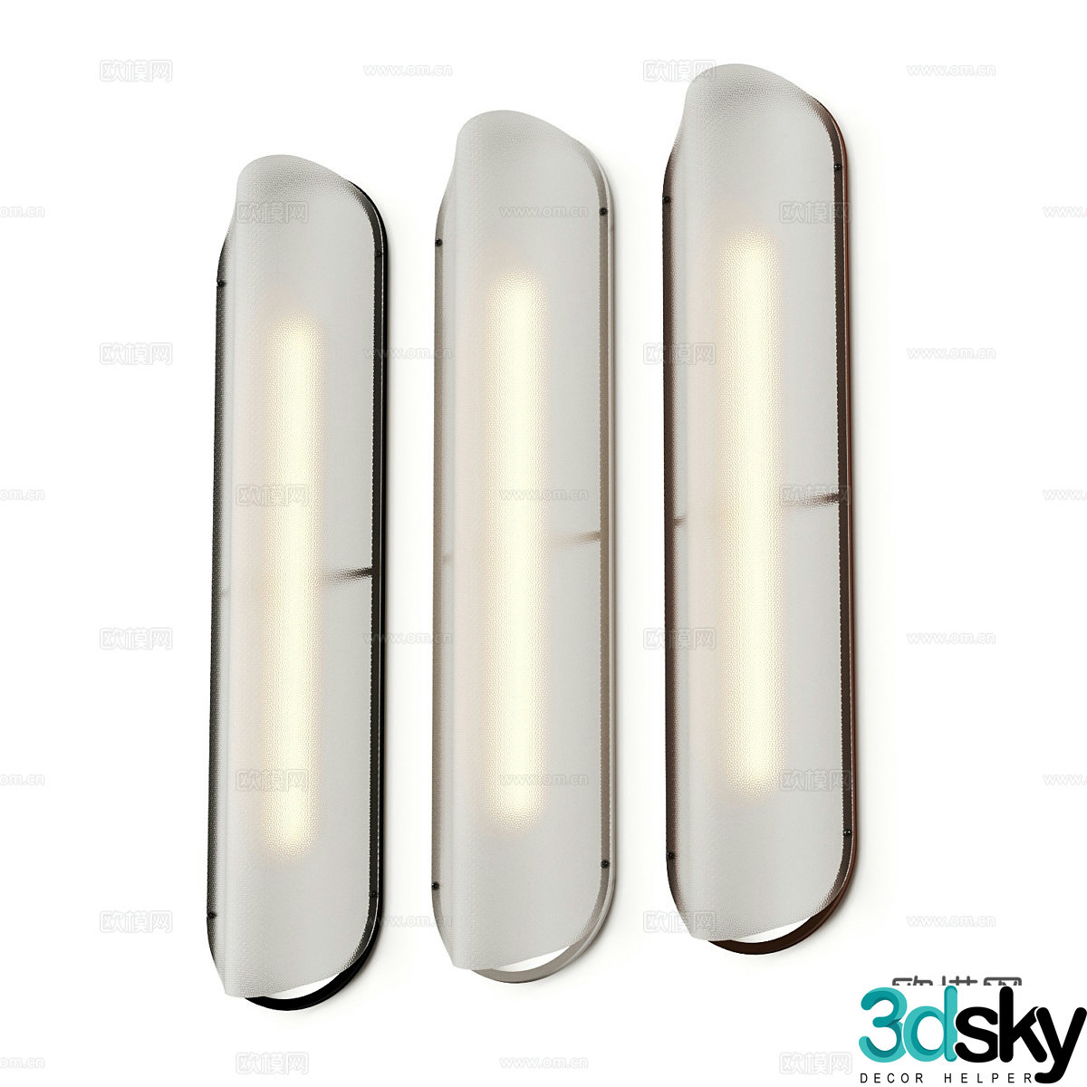 New Chinese style glass wall lamp 3D model
