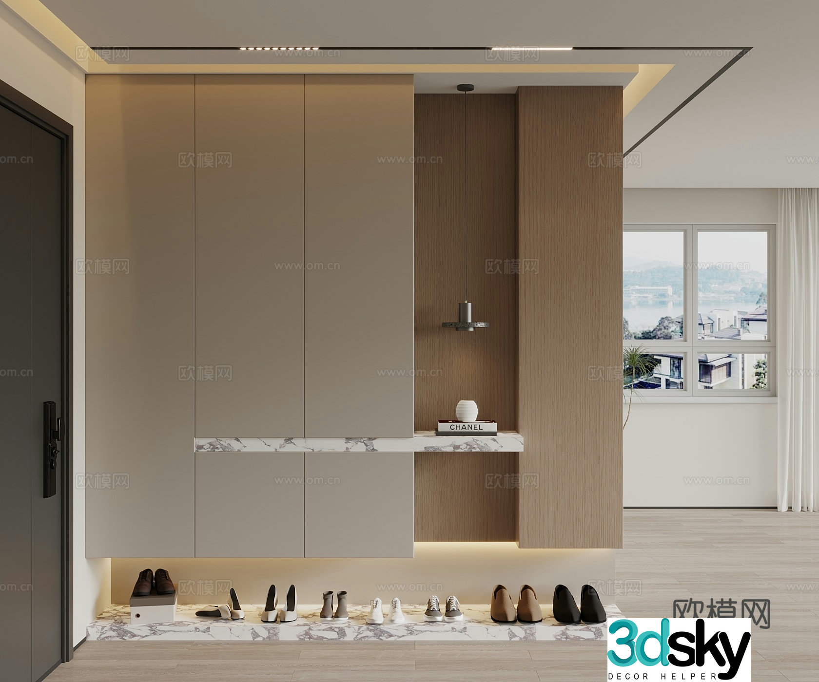 Modern shoe cabinet 3d model