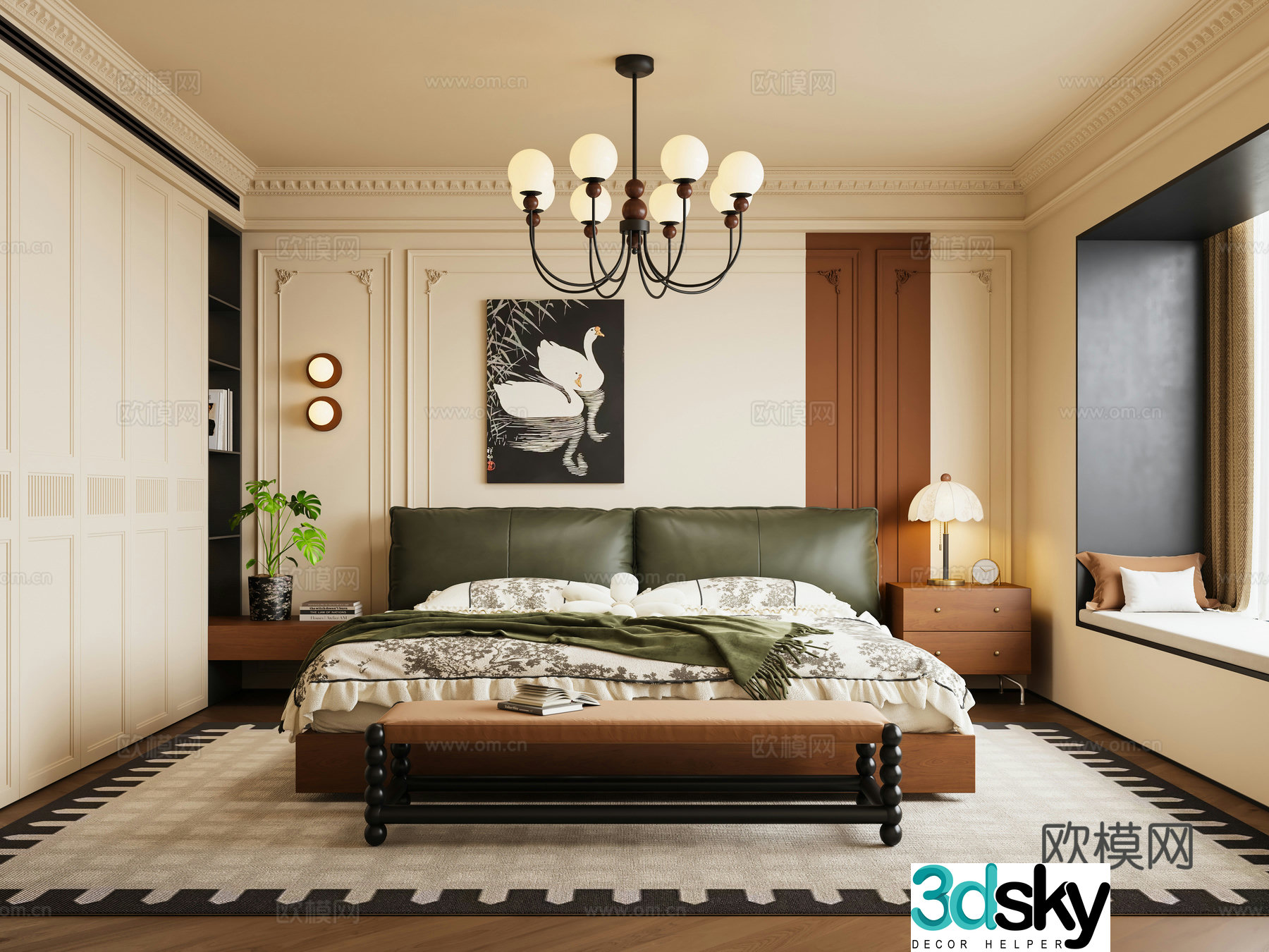 French medieval style home bedroom 3D model