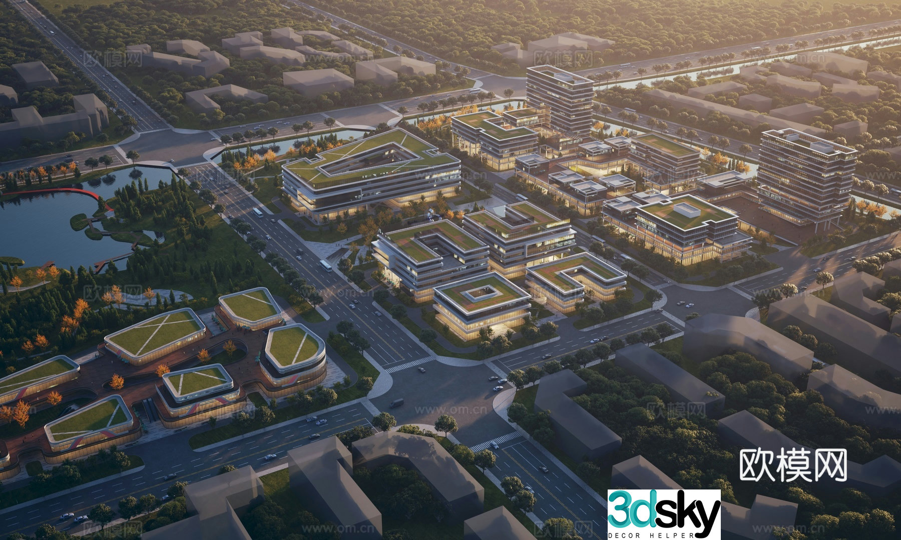 Industrial park office building 3D model