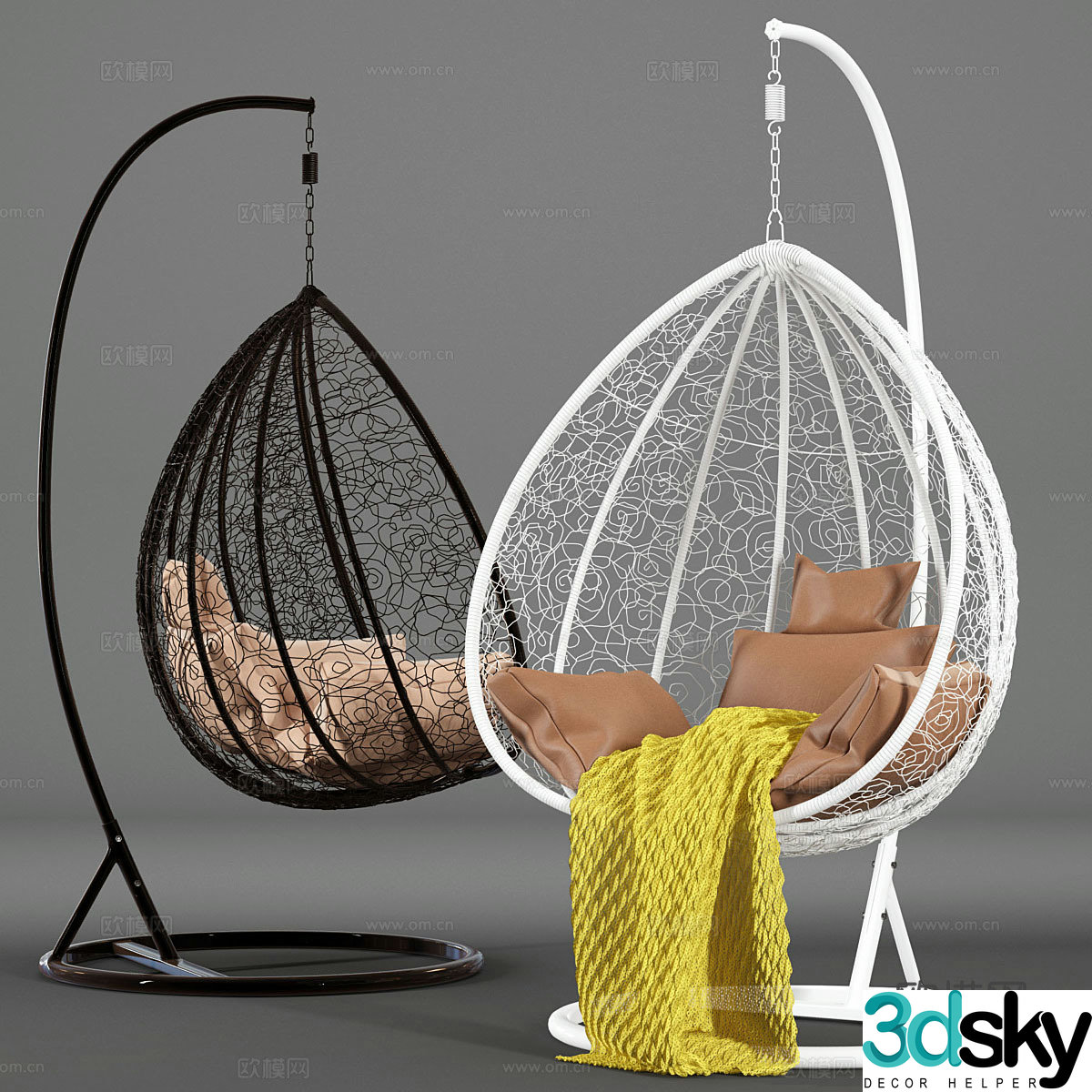 Suspension chair swing chair 3d model