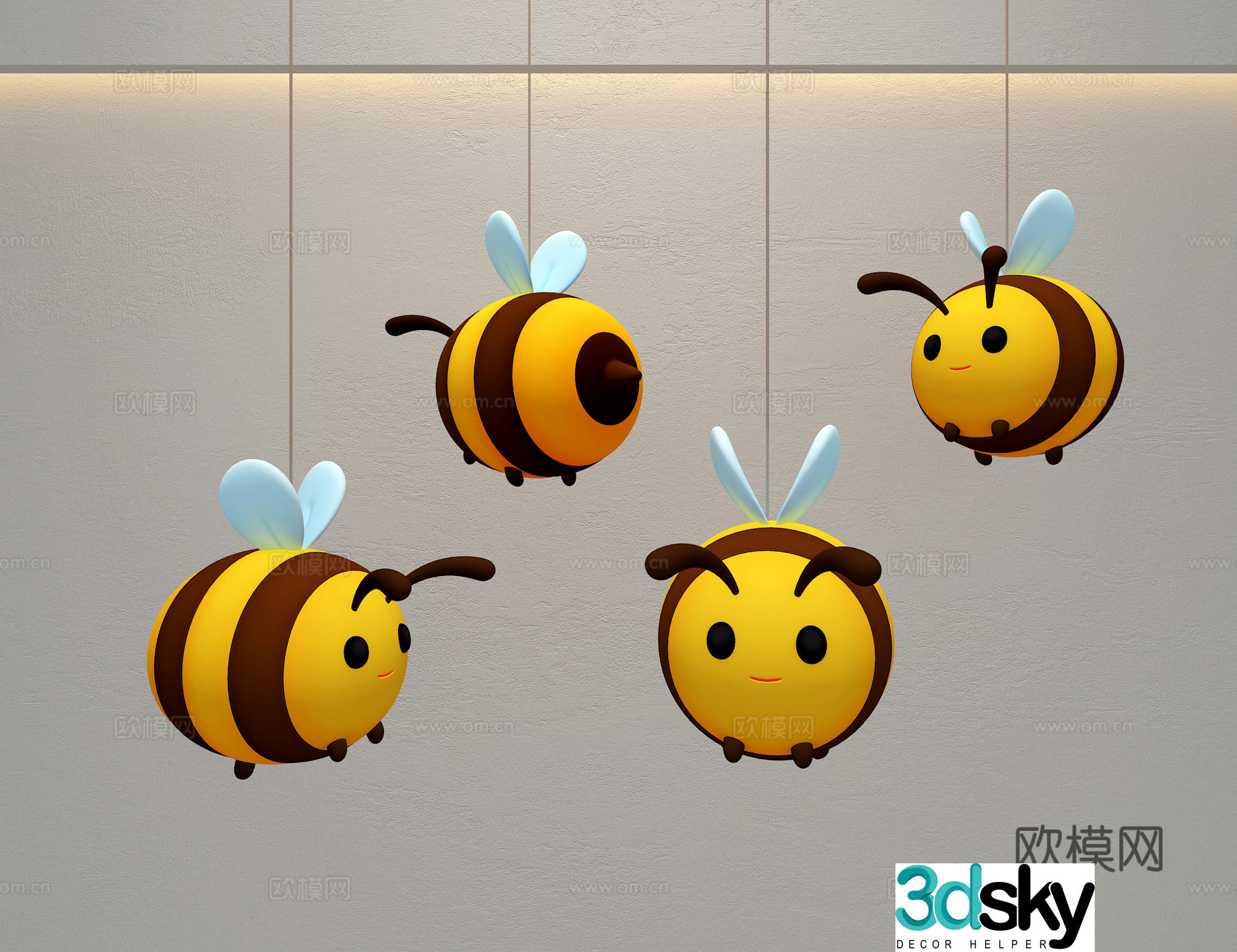 Little bee chandelier 3d model