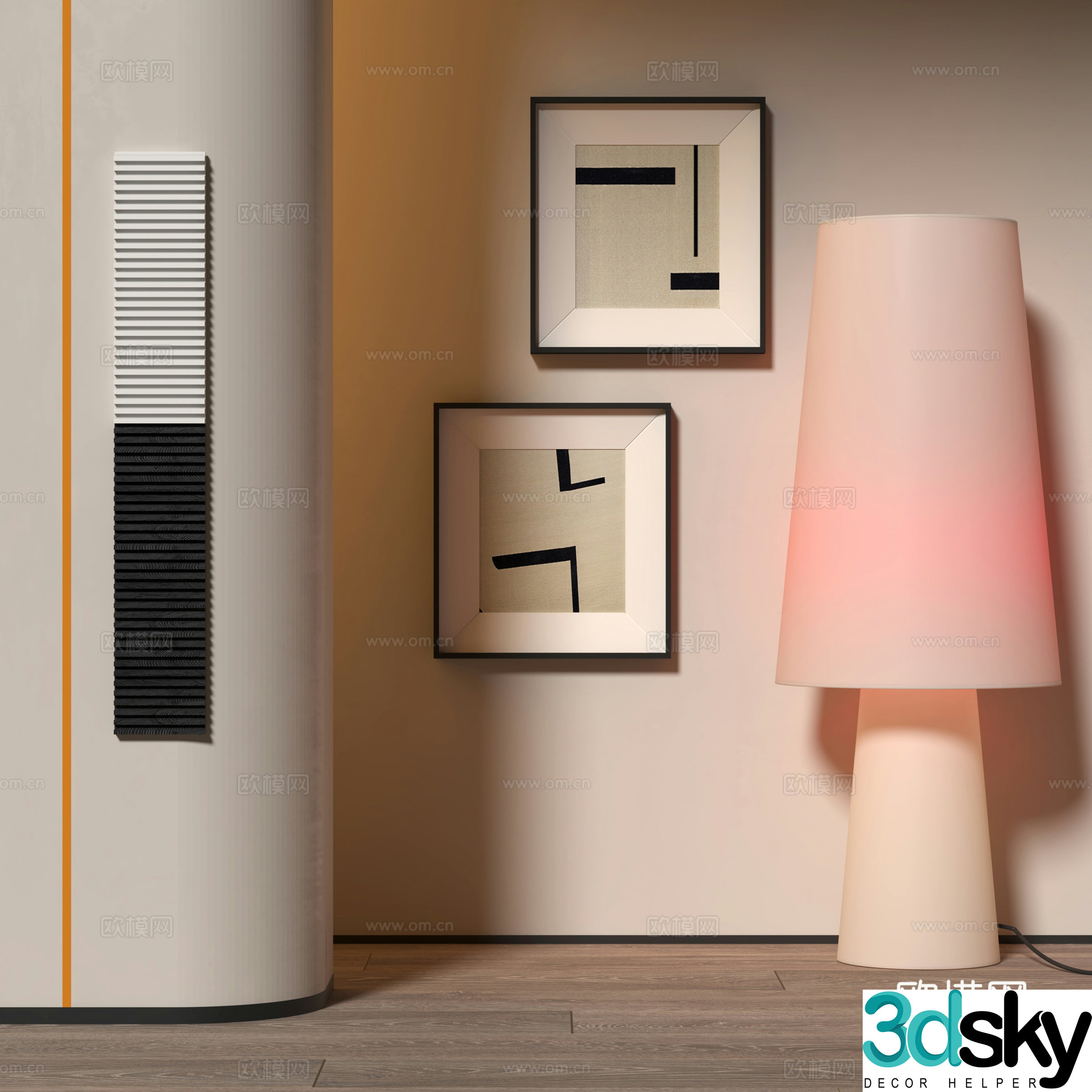 Modern floor lamp decorative painting 3d model