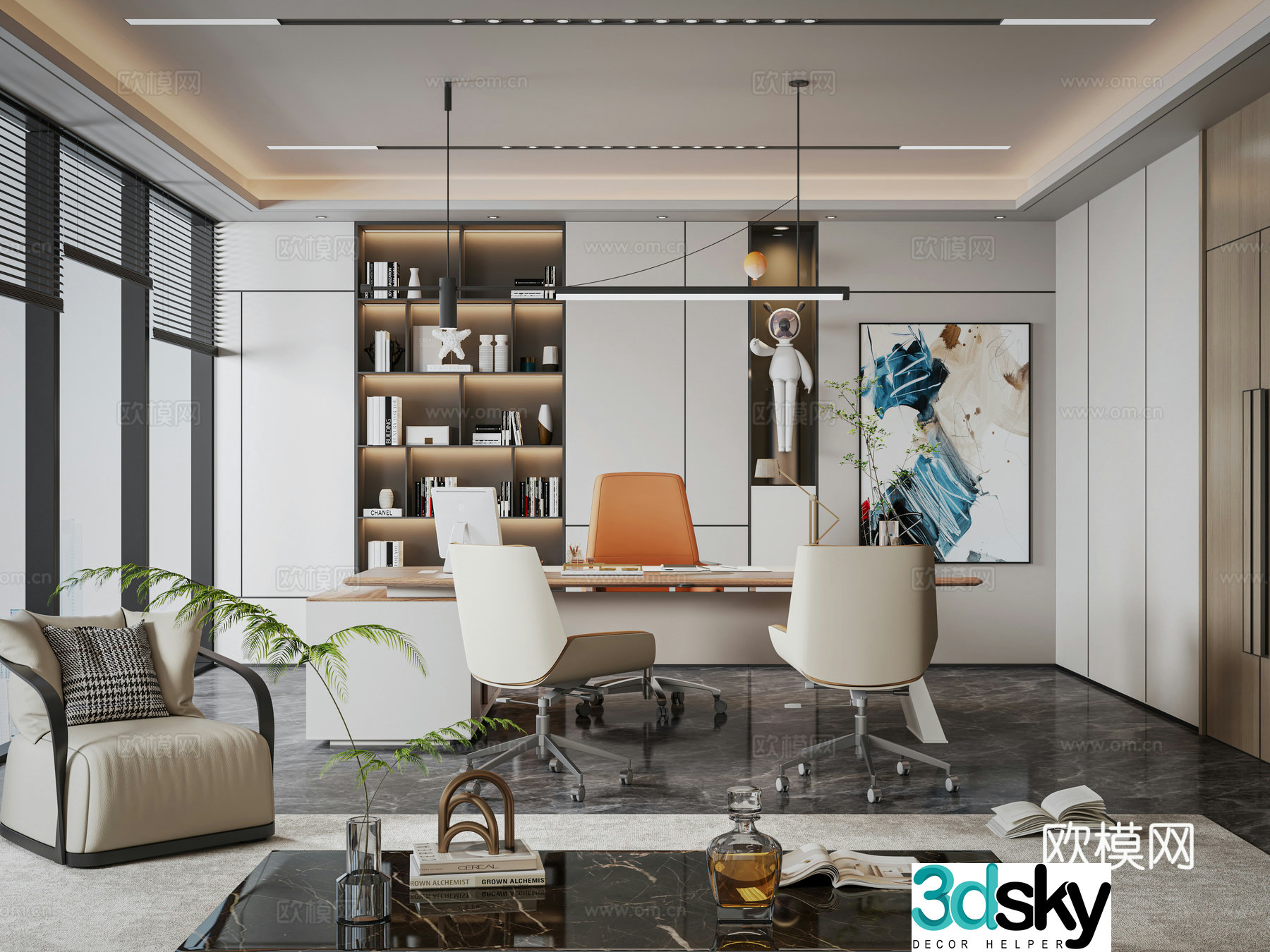 Modern manager office 3d model