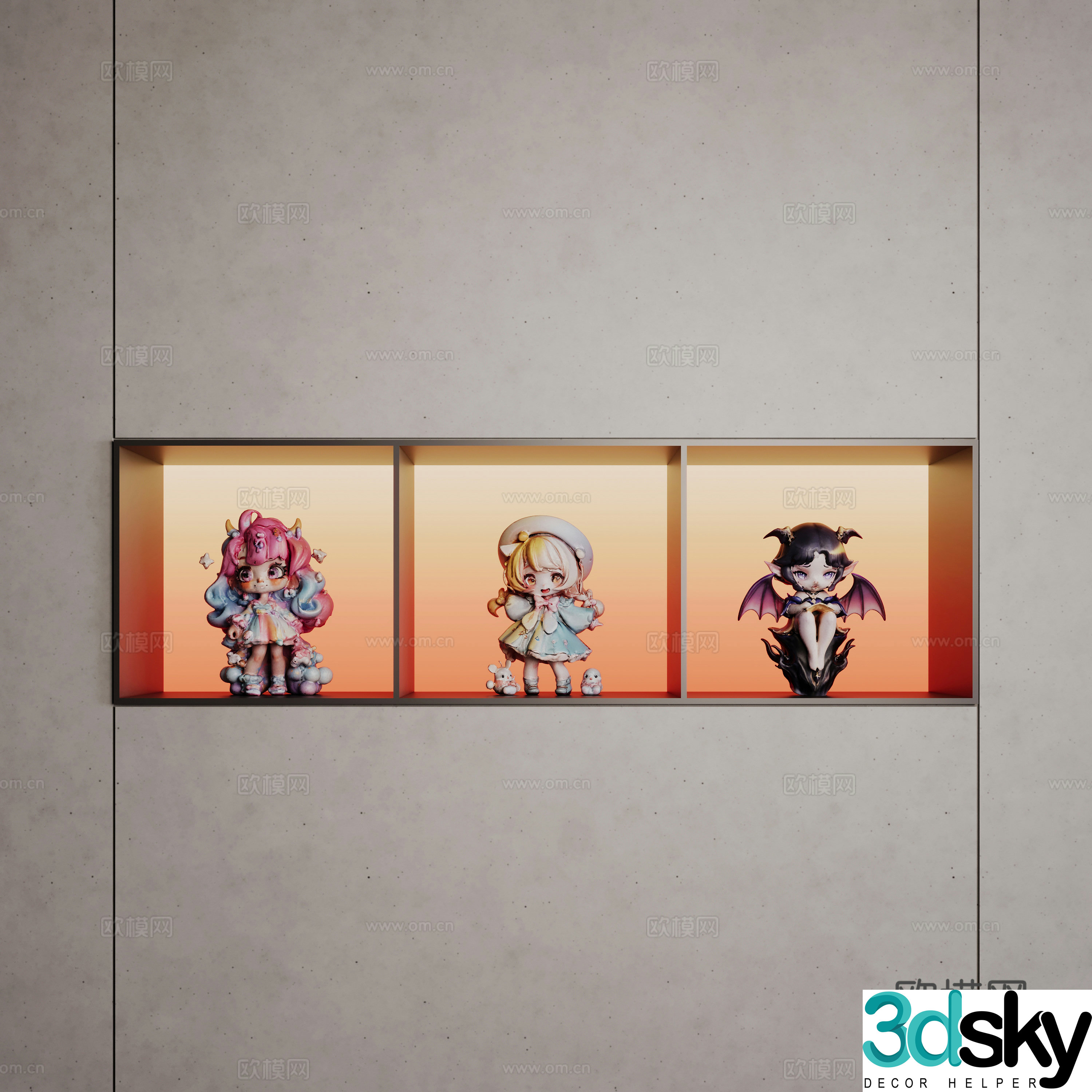 Modern sculpture doll doll ornaments 3d model
