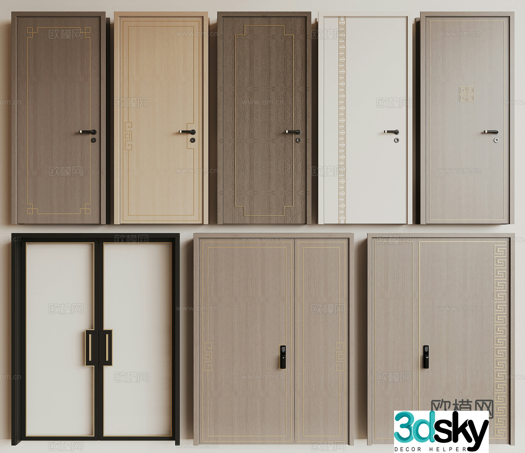 New Chinese single-door 3D model