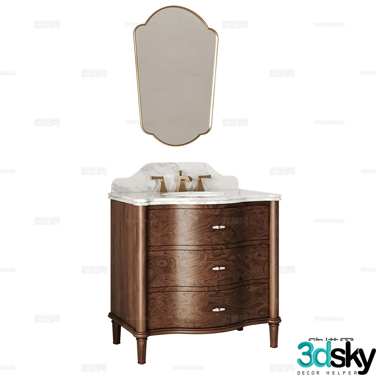 American bathroom cabinet 3D model